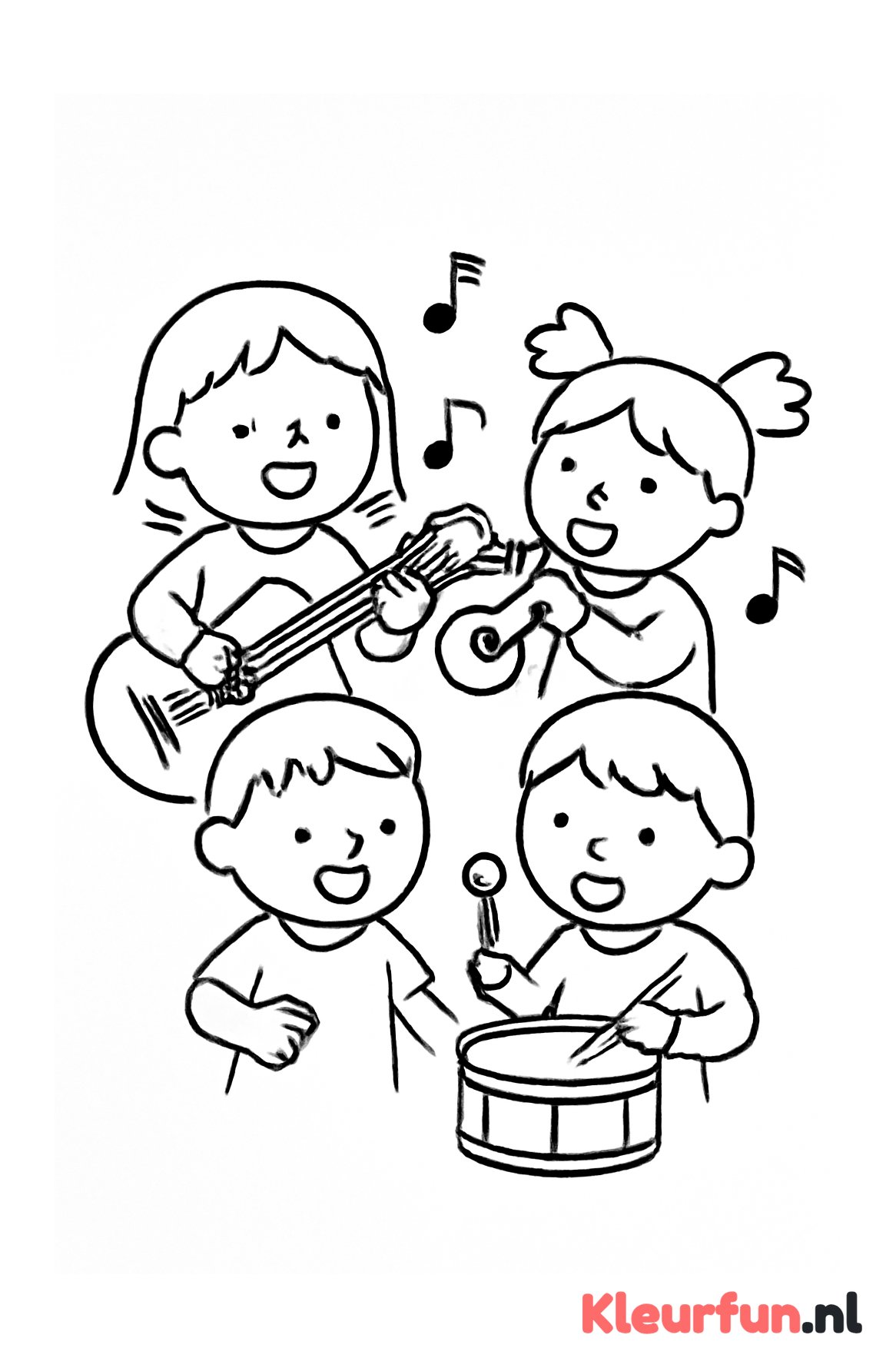 Kinderen maken muziek samen