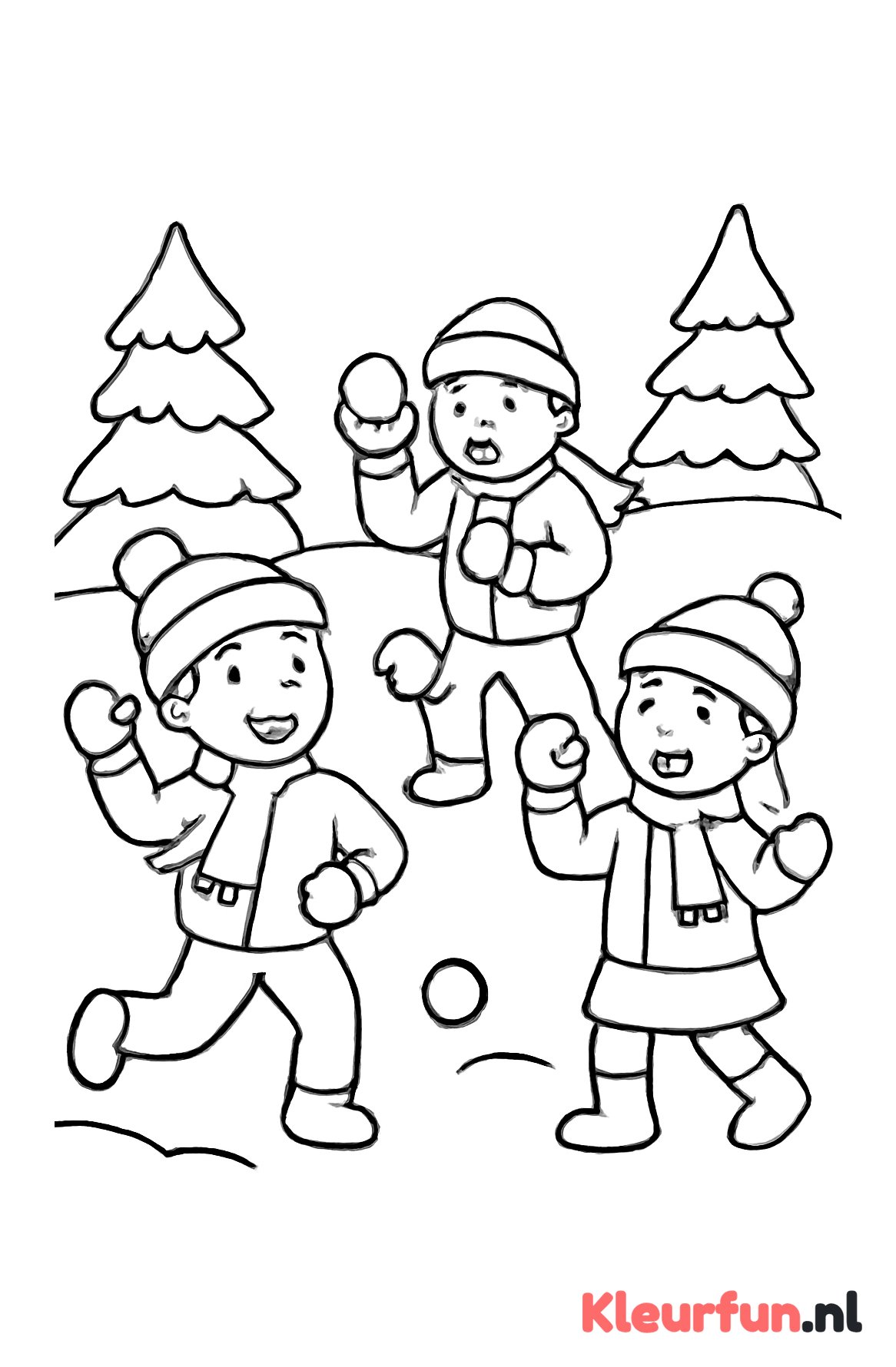 Kinderen sneeuwballengevecht
