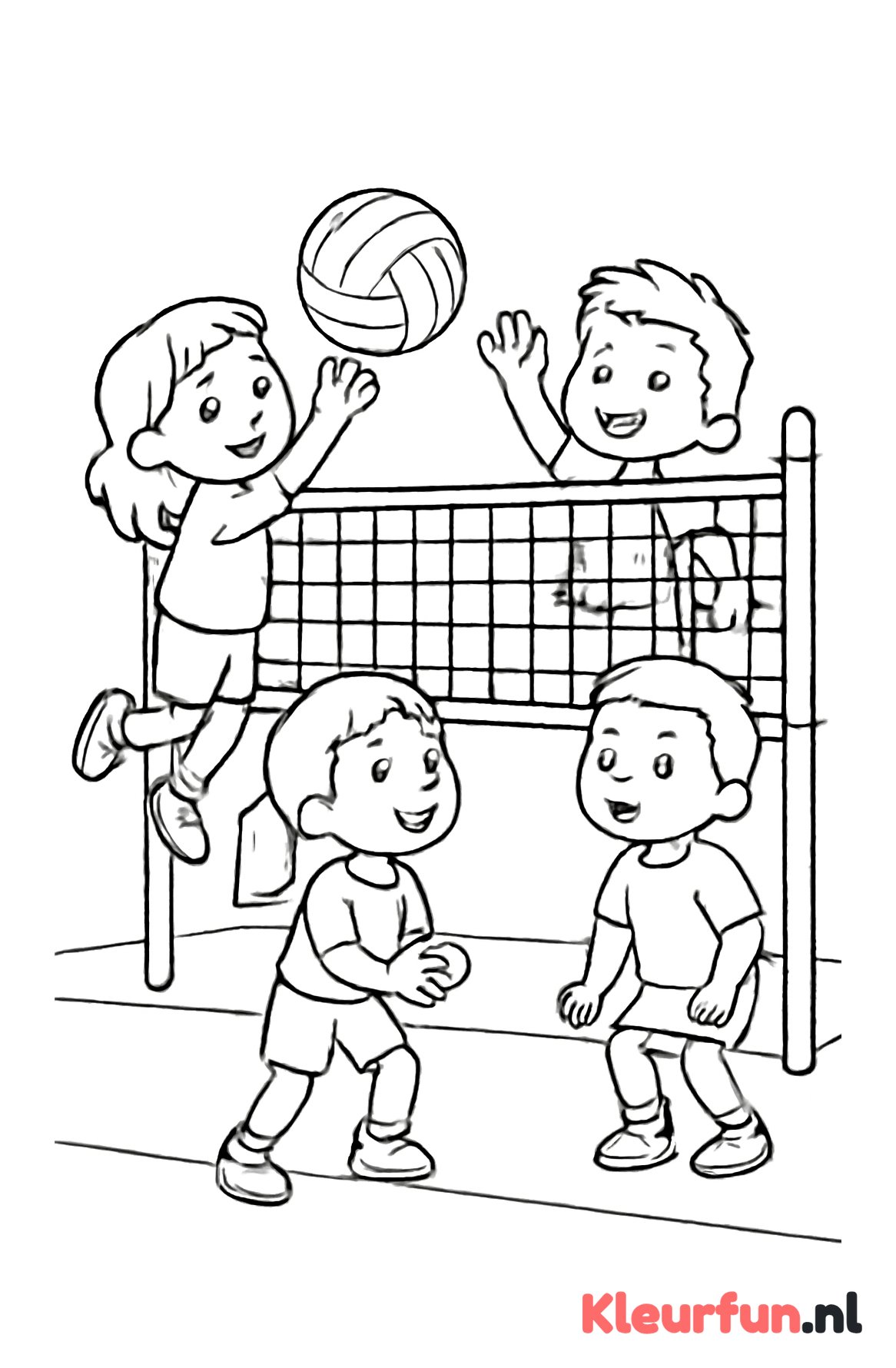 Kinderen spelen volleybal
