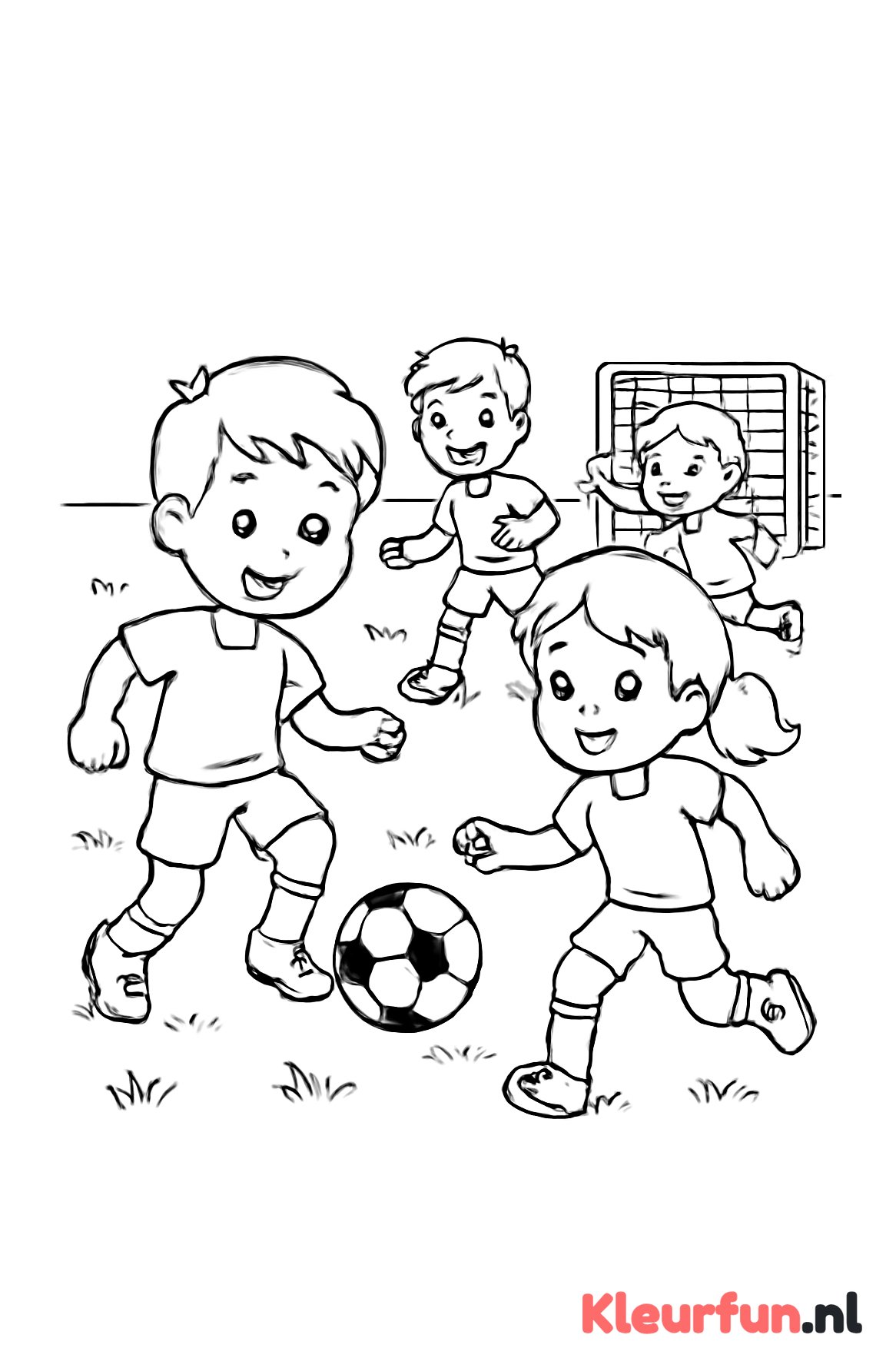 Kinderen spelen voetbal