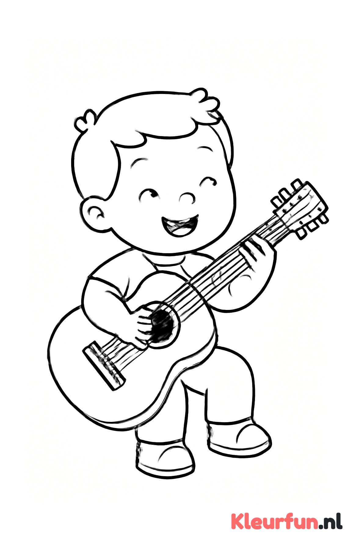Kindje met gitaar