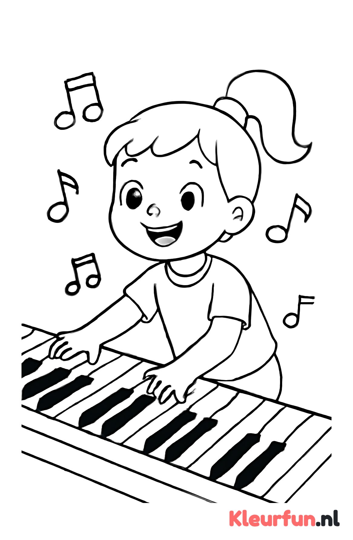 Kleuter die piano speelt