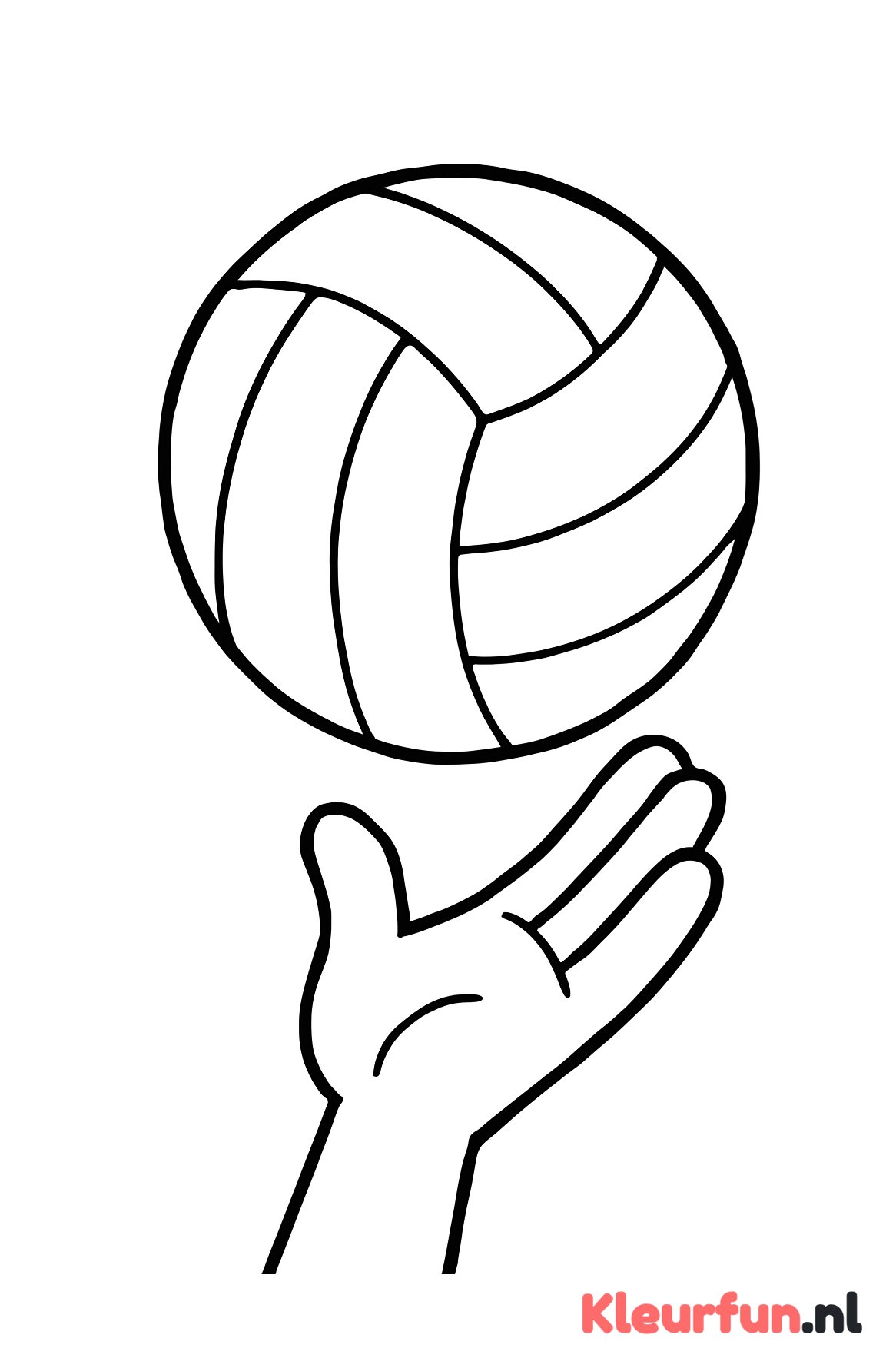 Volleybal bal en hand