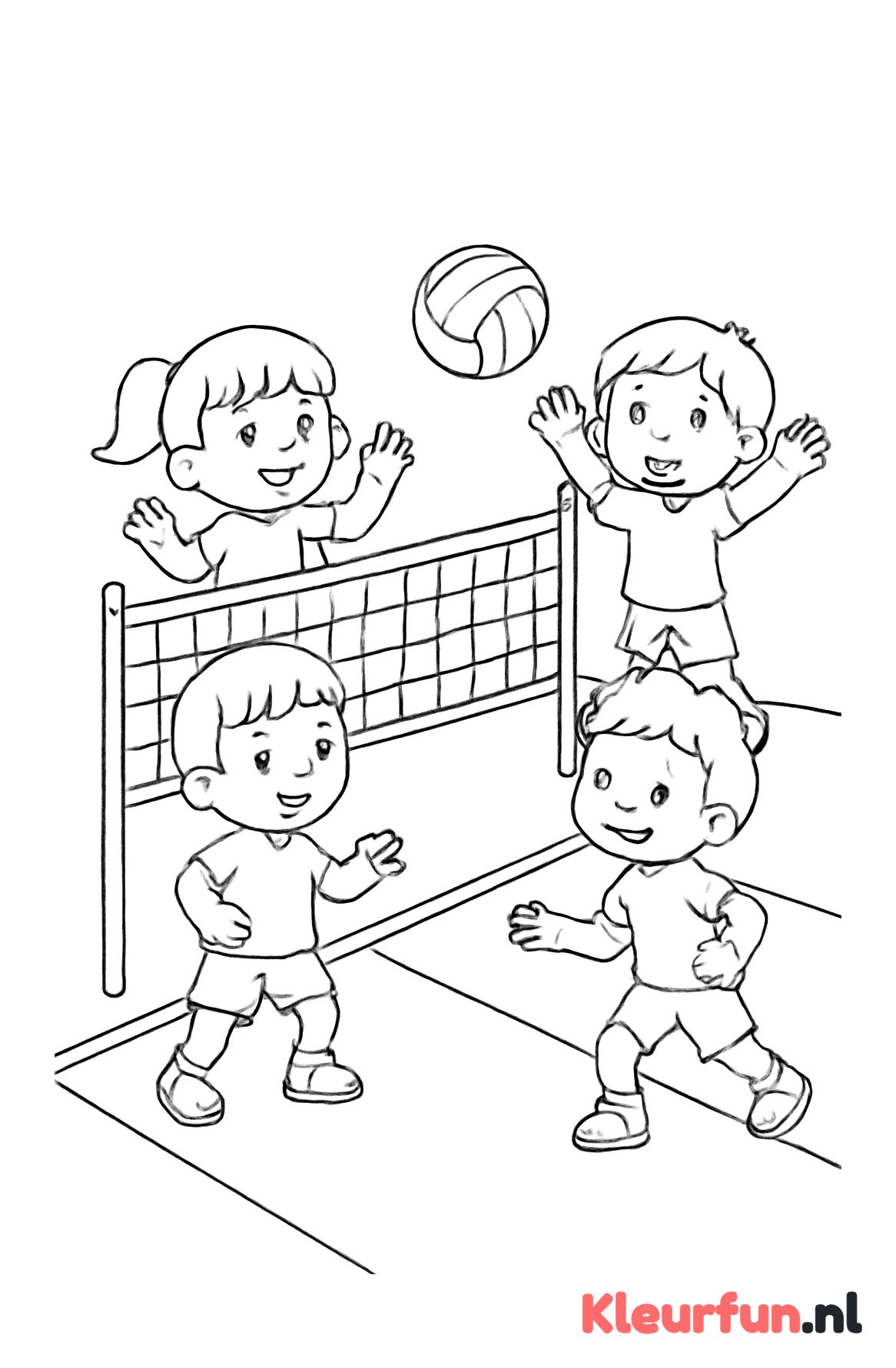 Kinderen spelen volleybal