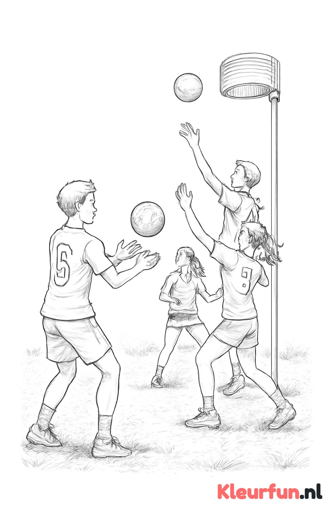 Korfbal passen en schieten