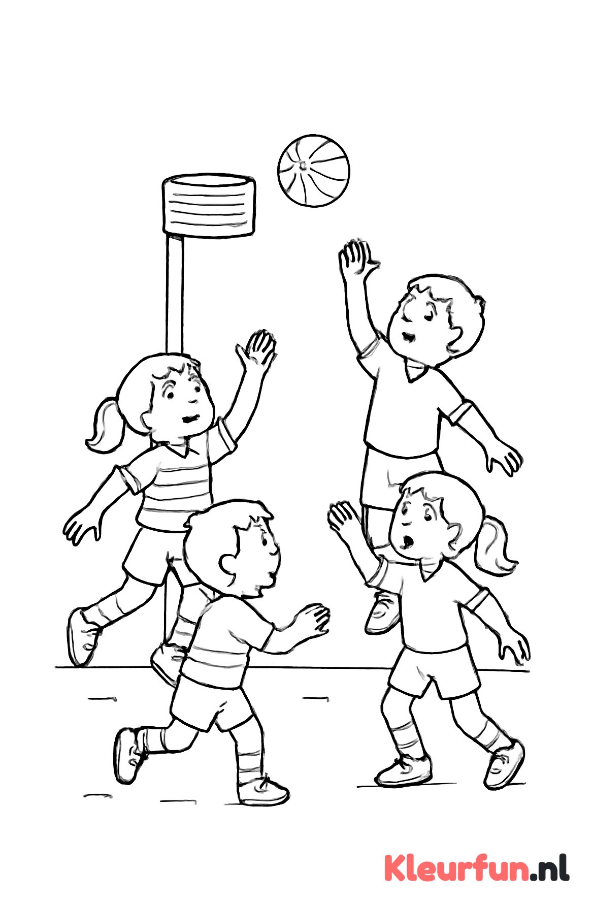 Korfbalspel in actie
