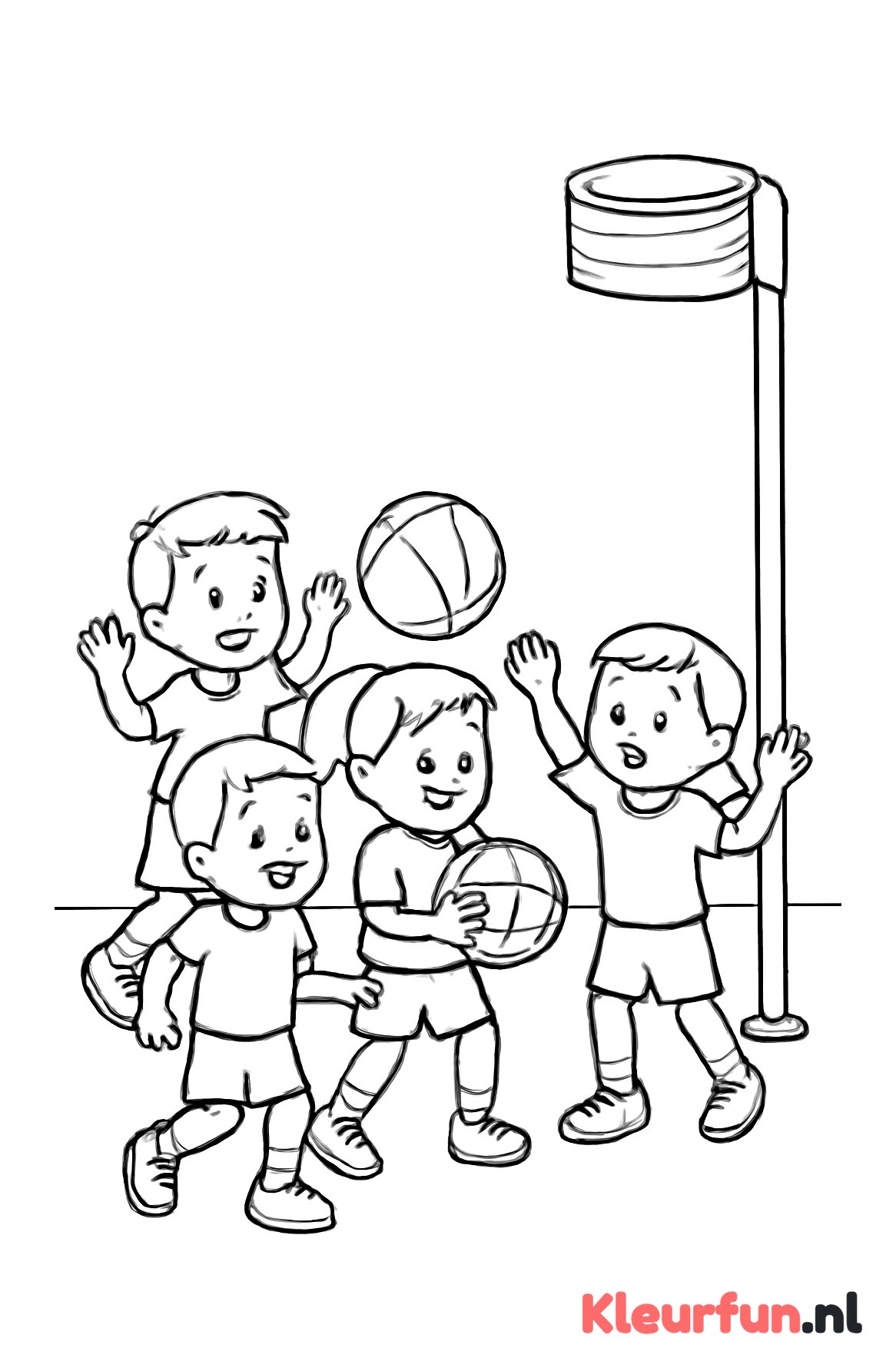 Korfbalteam speelt samen