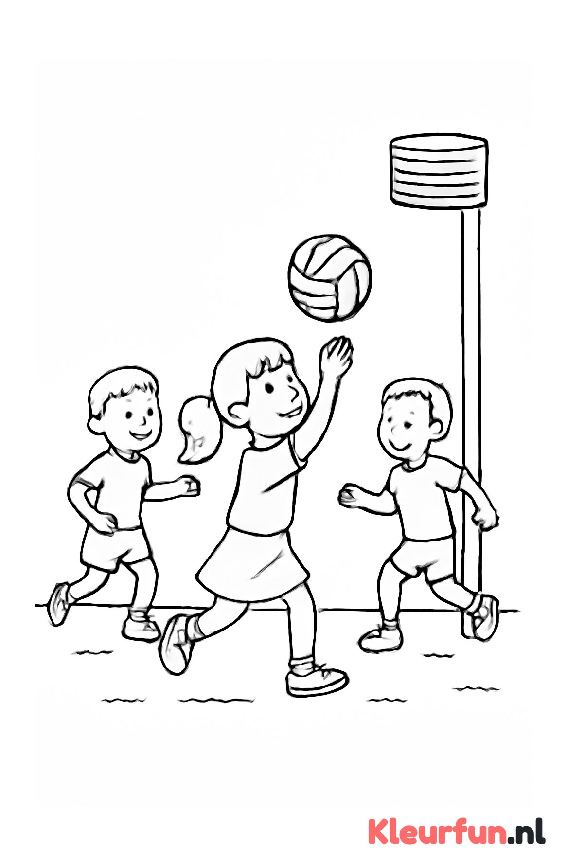 Korfbalwedstrijd met kinderen