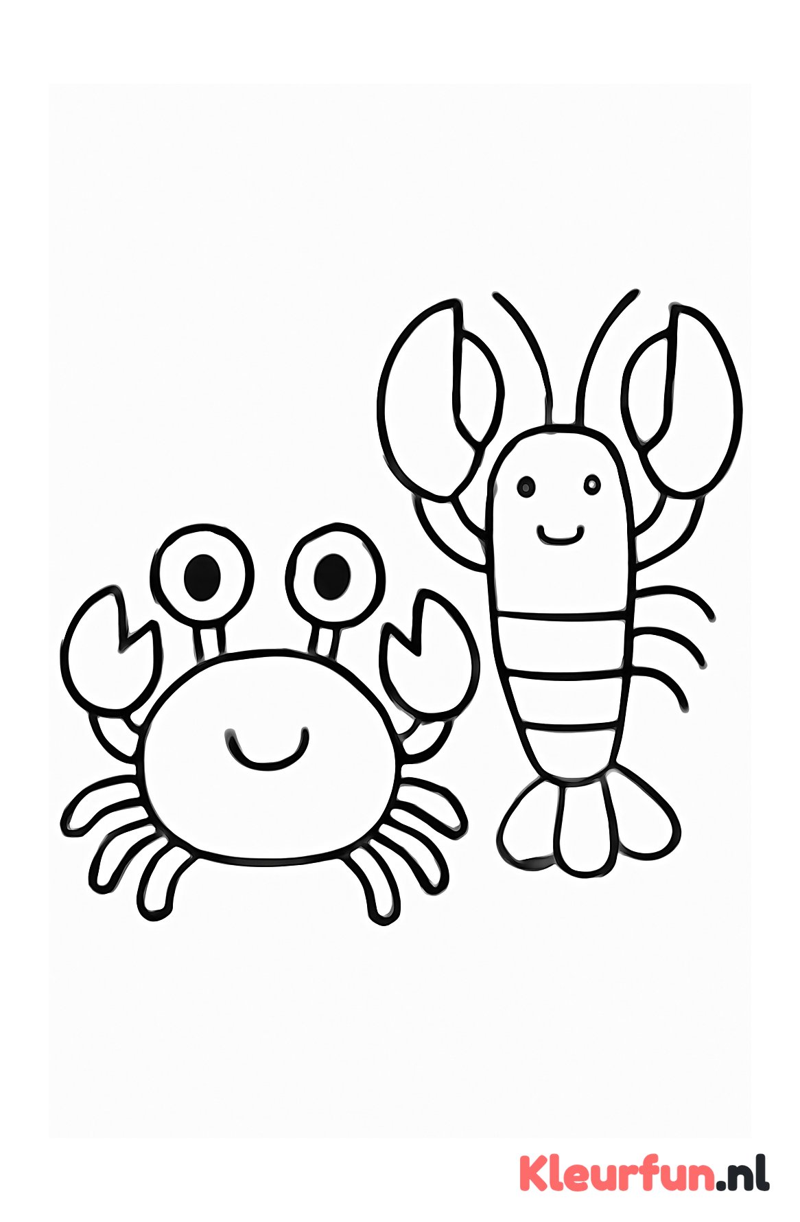 Krab en kreeft met grote vormen