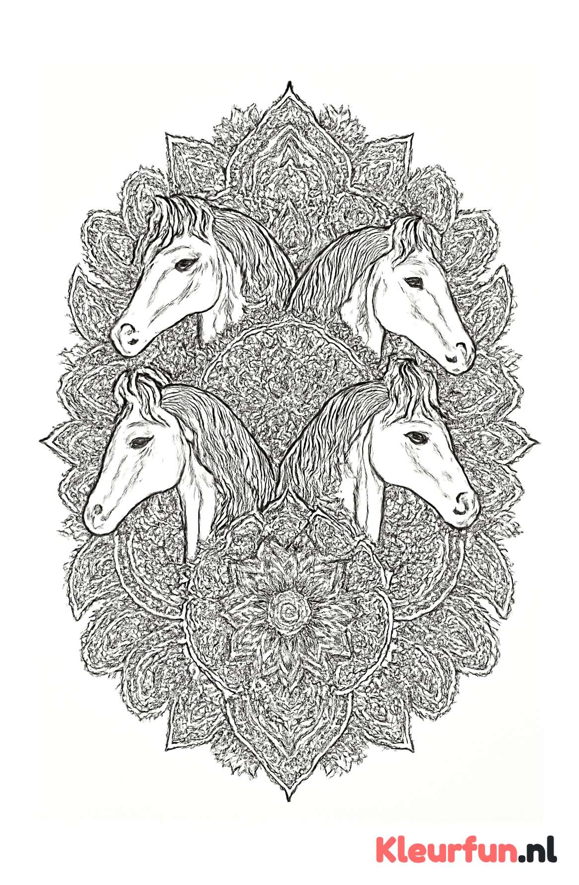 Mandala met meerdere paarden