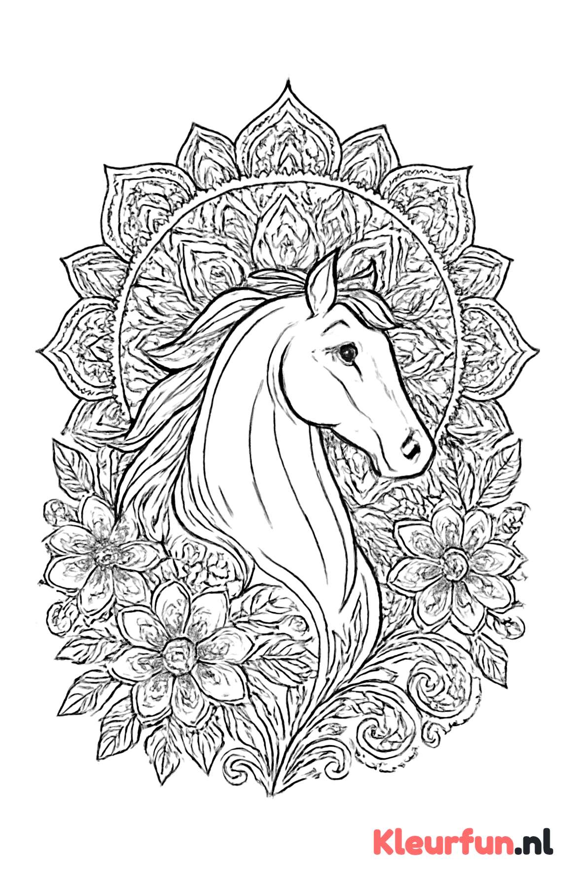 Sierlijk paard in mandala
