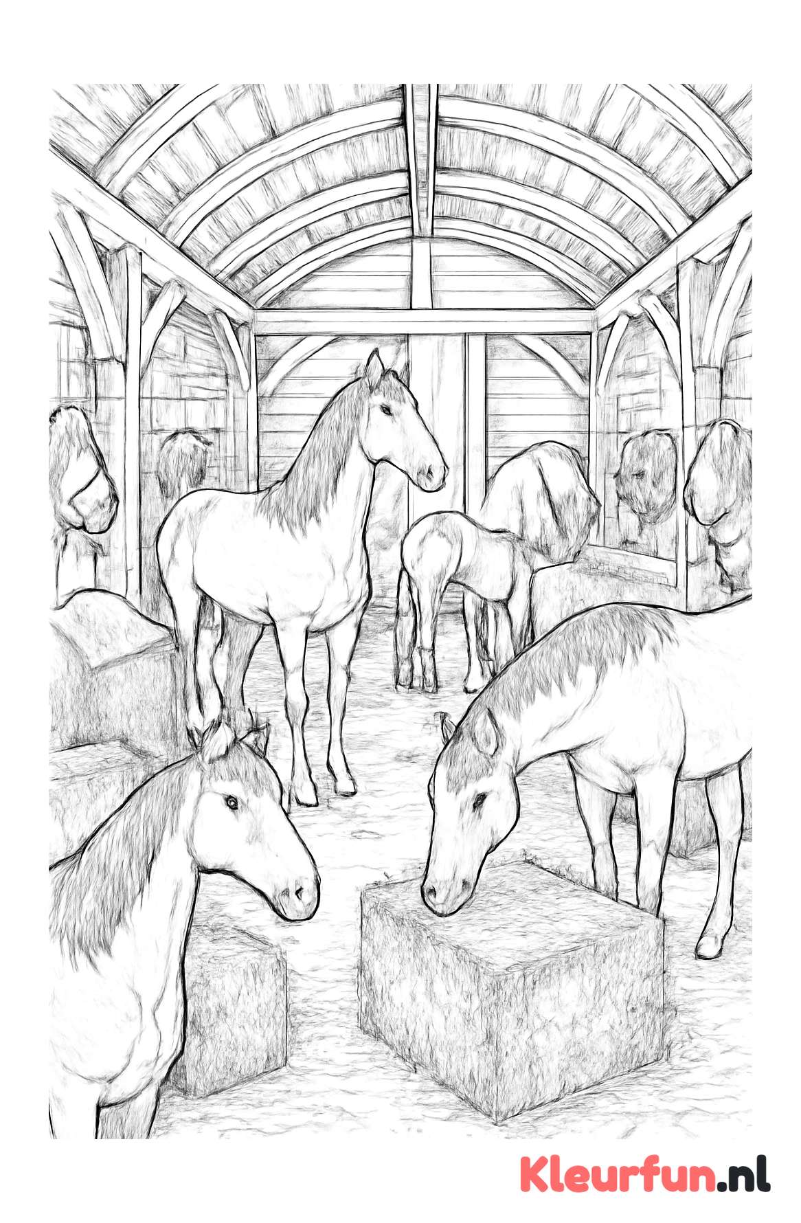 Paarden in Vieze Stal