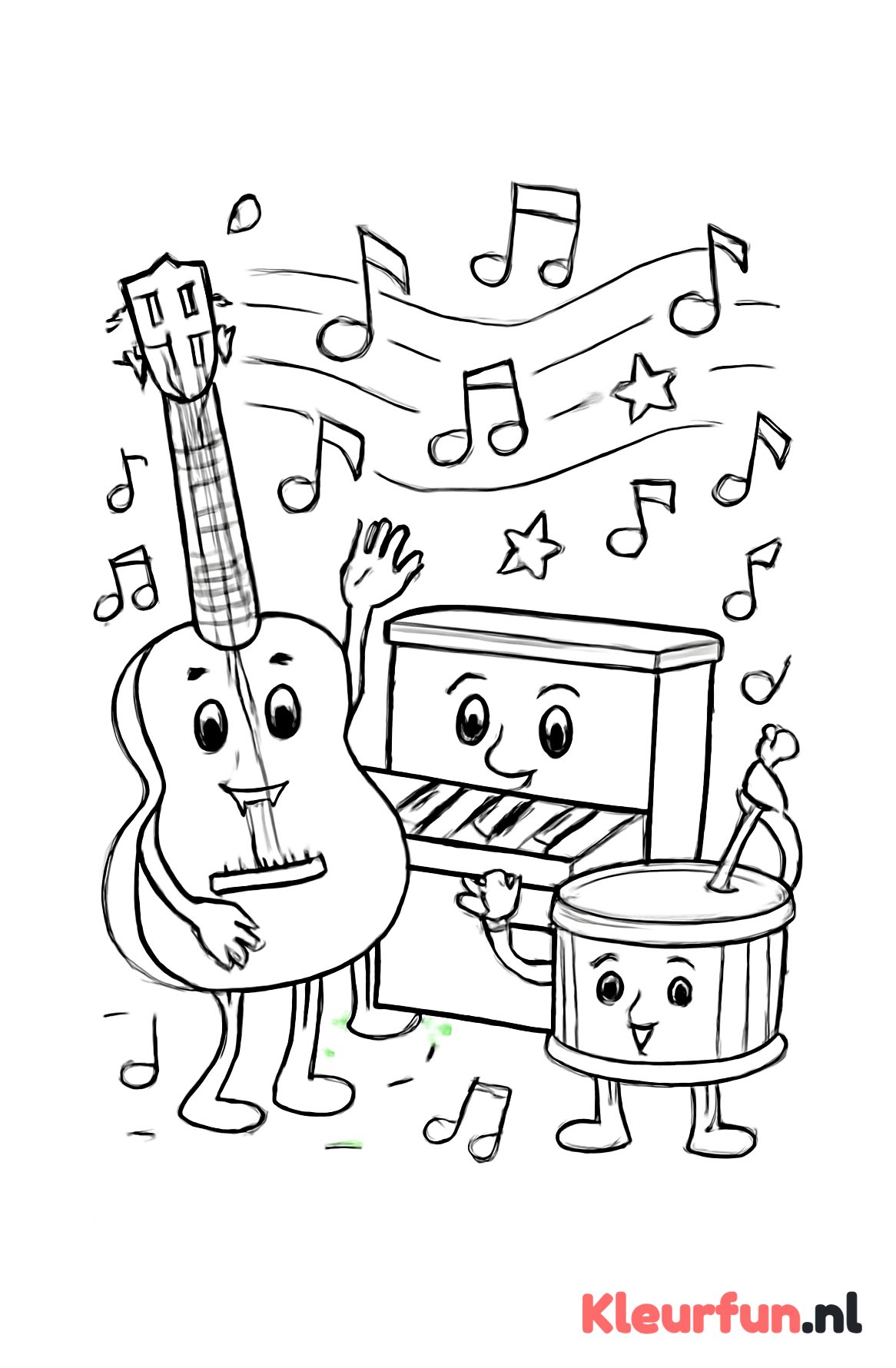 Meerdere muziekinstrumenten spelen melodie