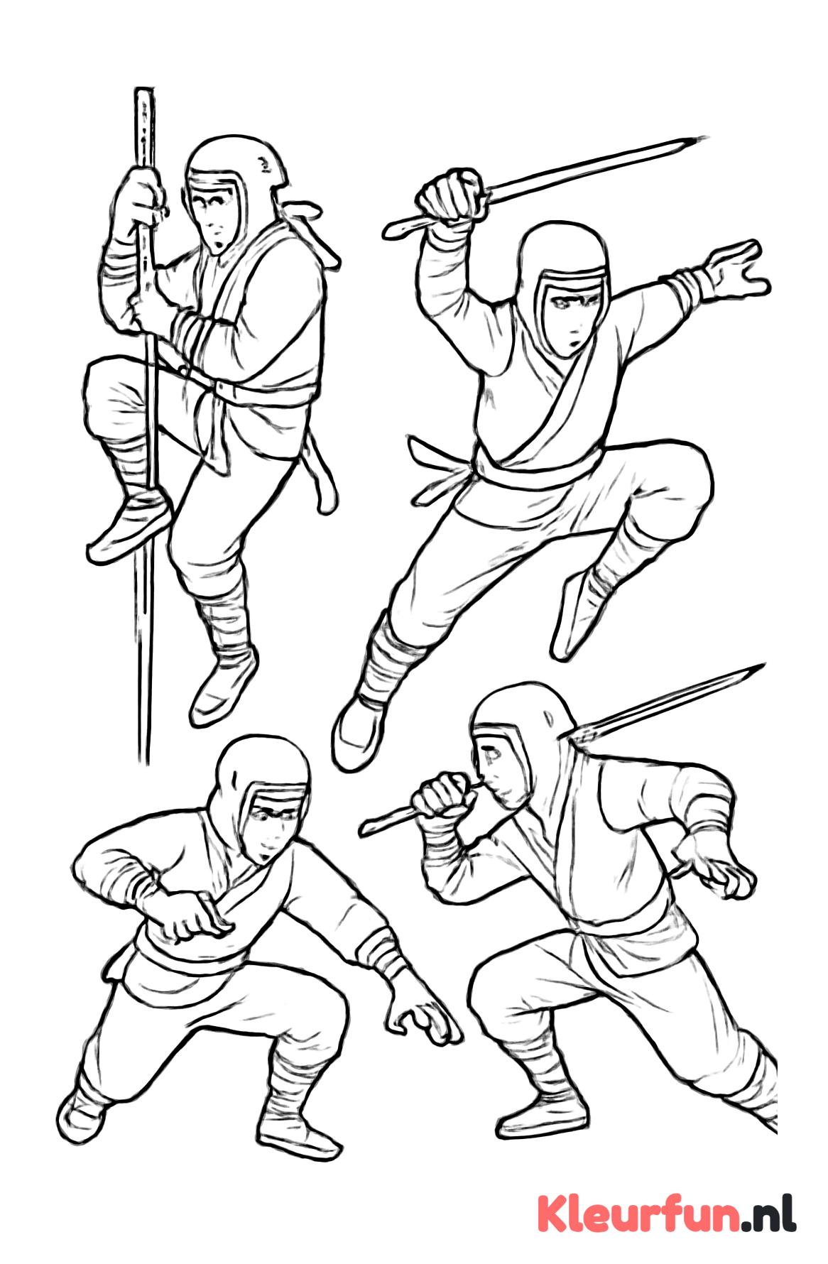 Meerdere ninja's in actie
