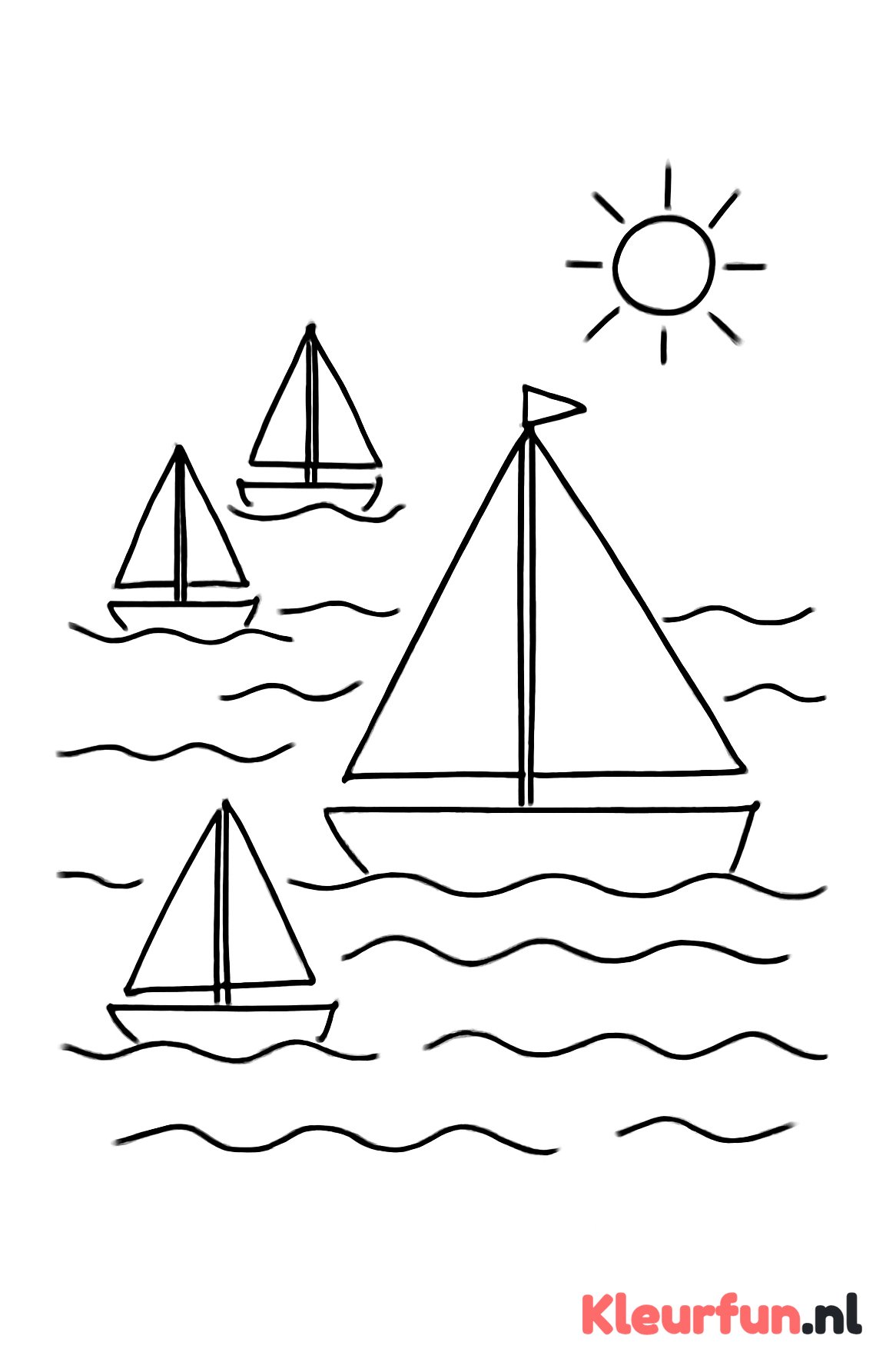 Meerdere zeilboten op zee