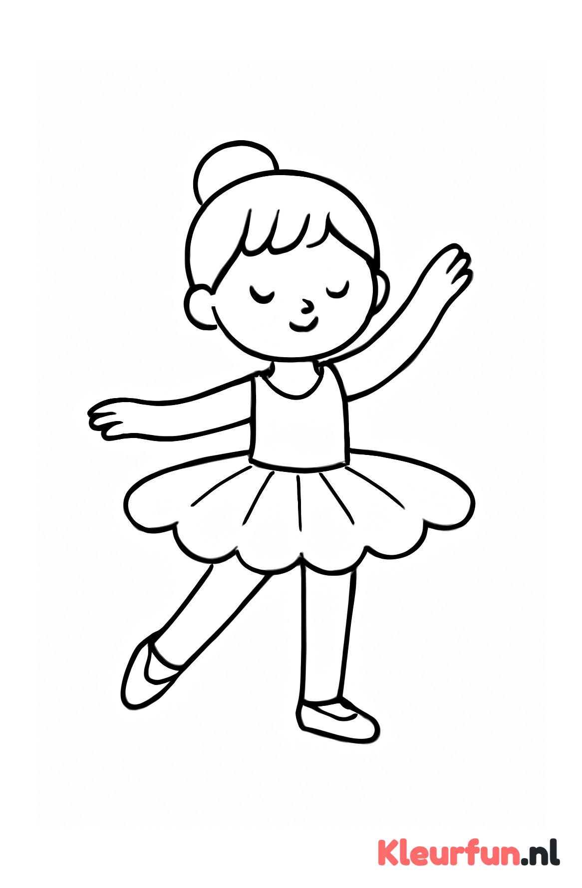 Meisje danst ballet met grote tutu