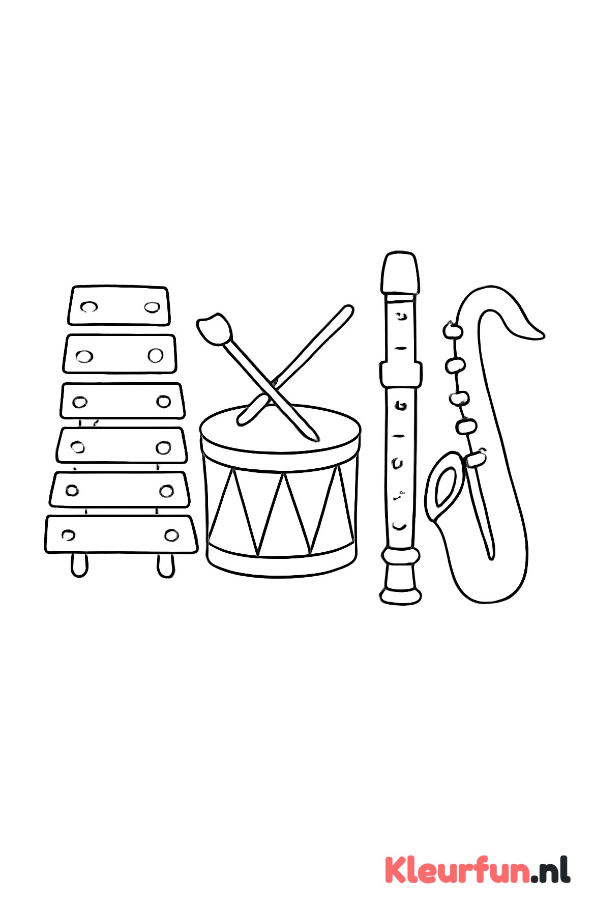 Verschillende muziekinstrumenten naast elkaar