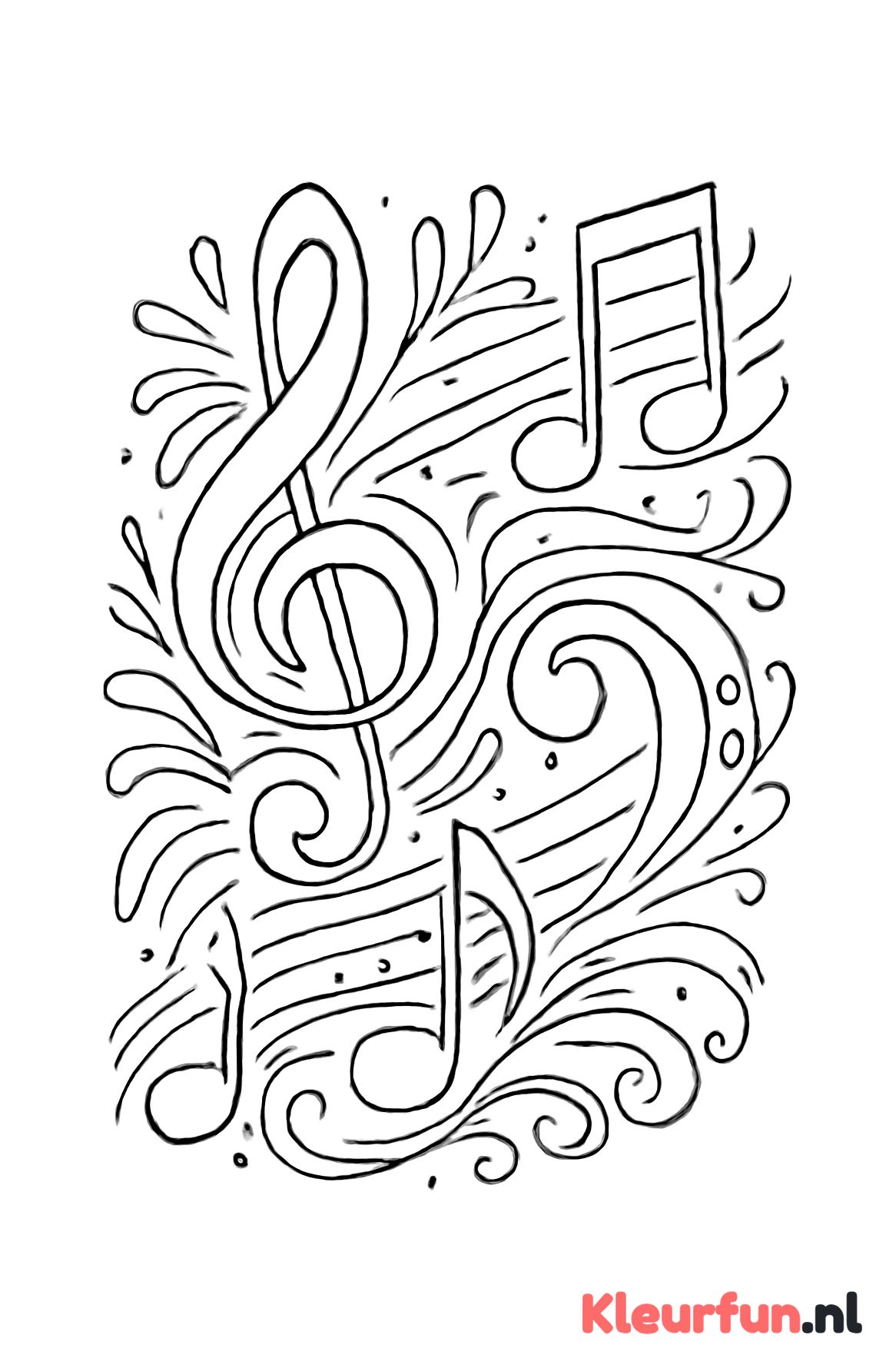 Muzieksleutels en muzikale noten