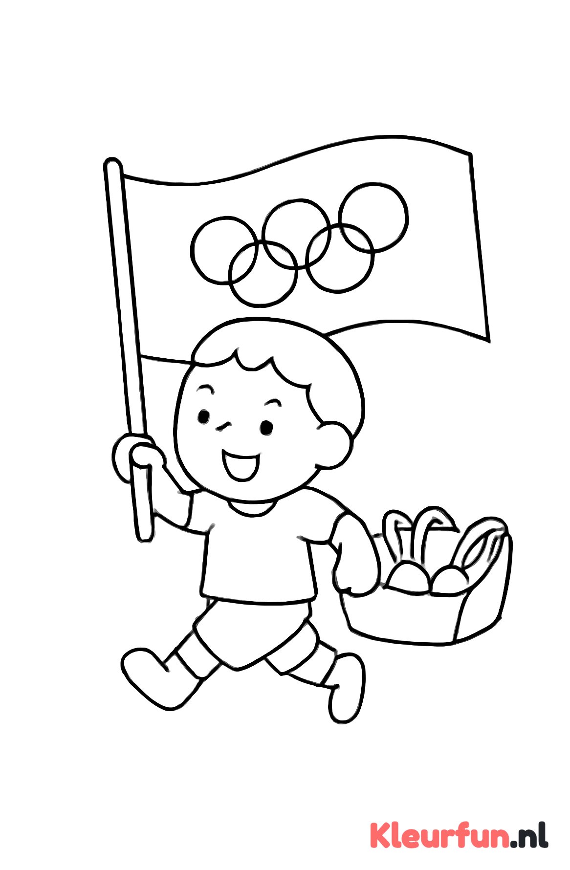 Rennend kind bij Olympische Spelen