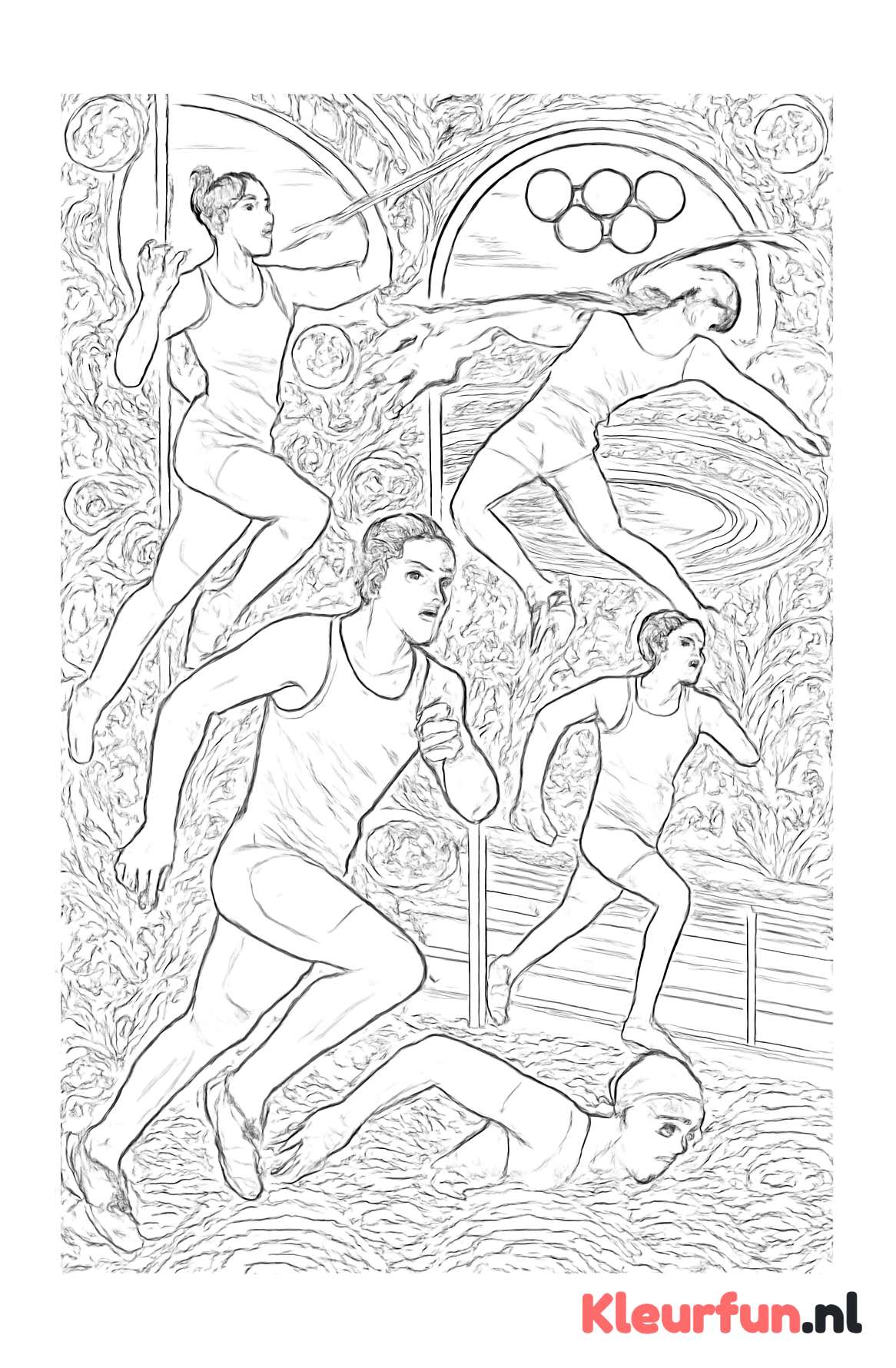 Complexe Olympische Spelen sporters scène