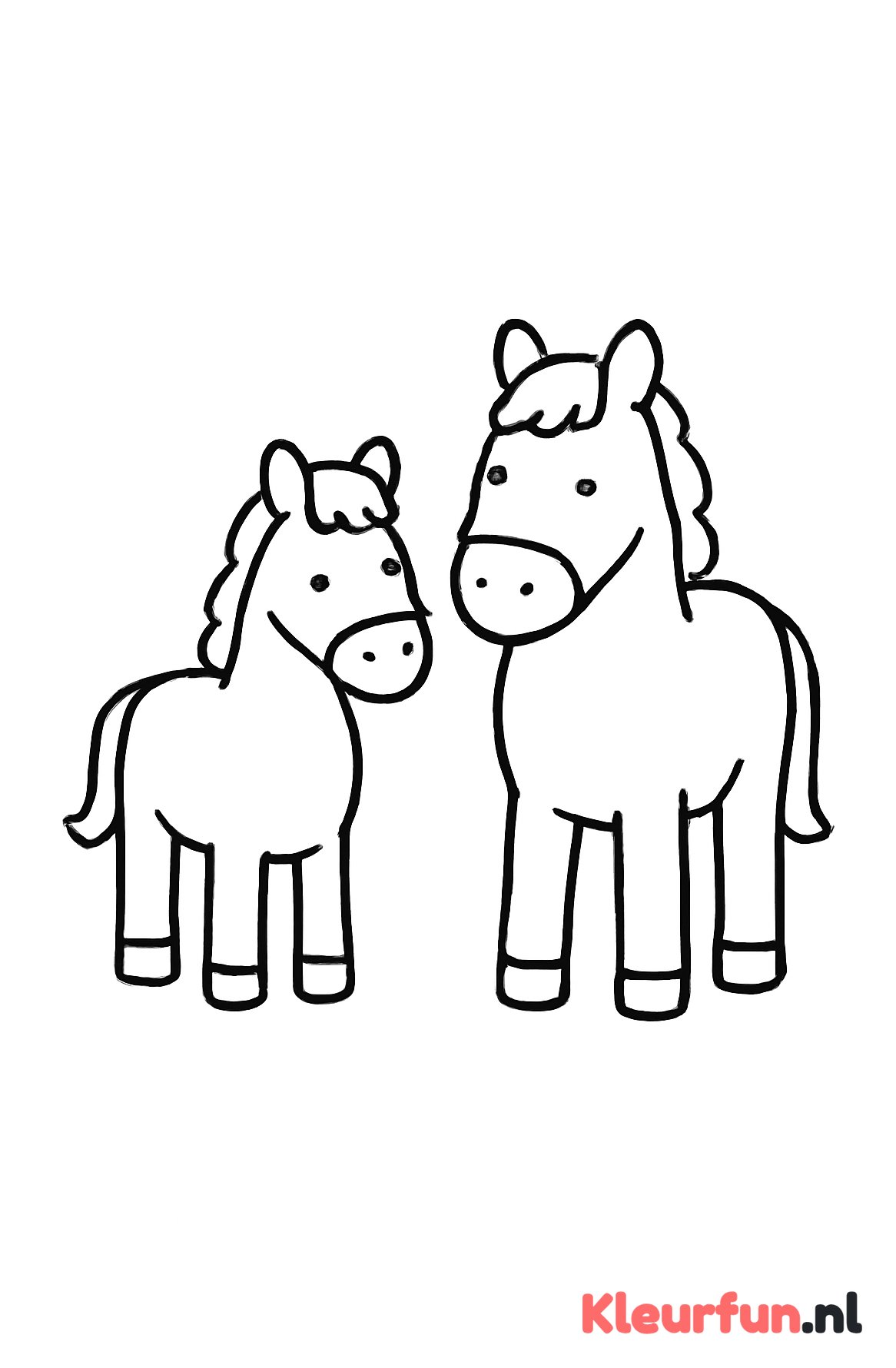 Paar grote paarden voor peuters