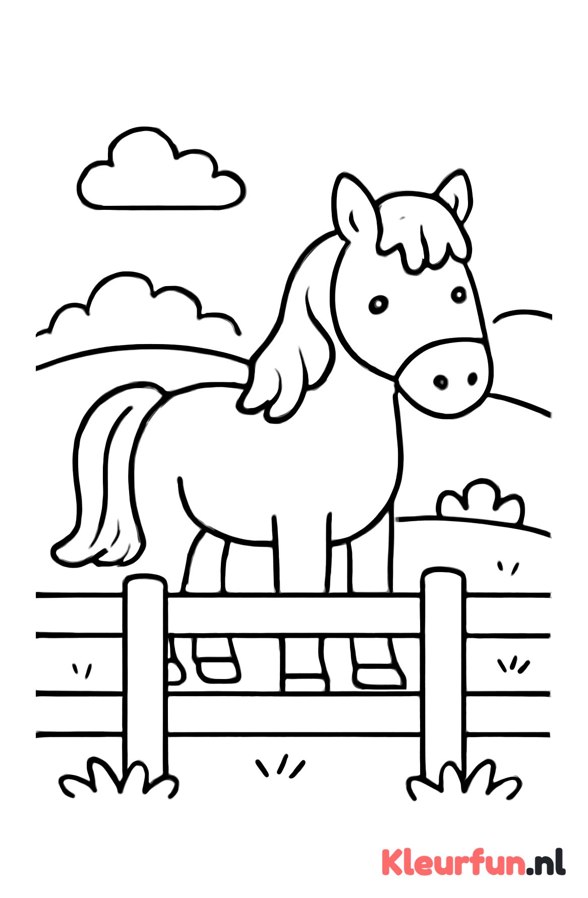 Paard achter hek