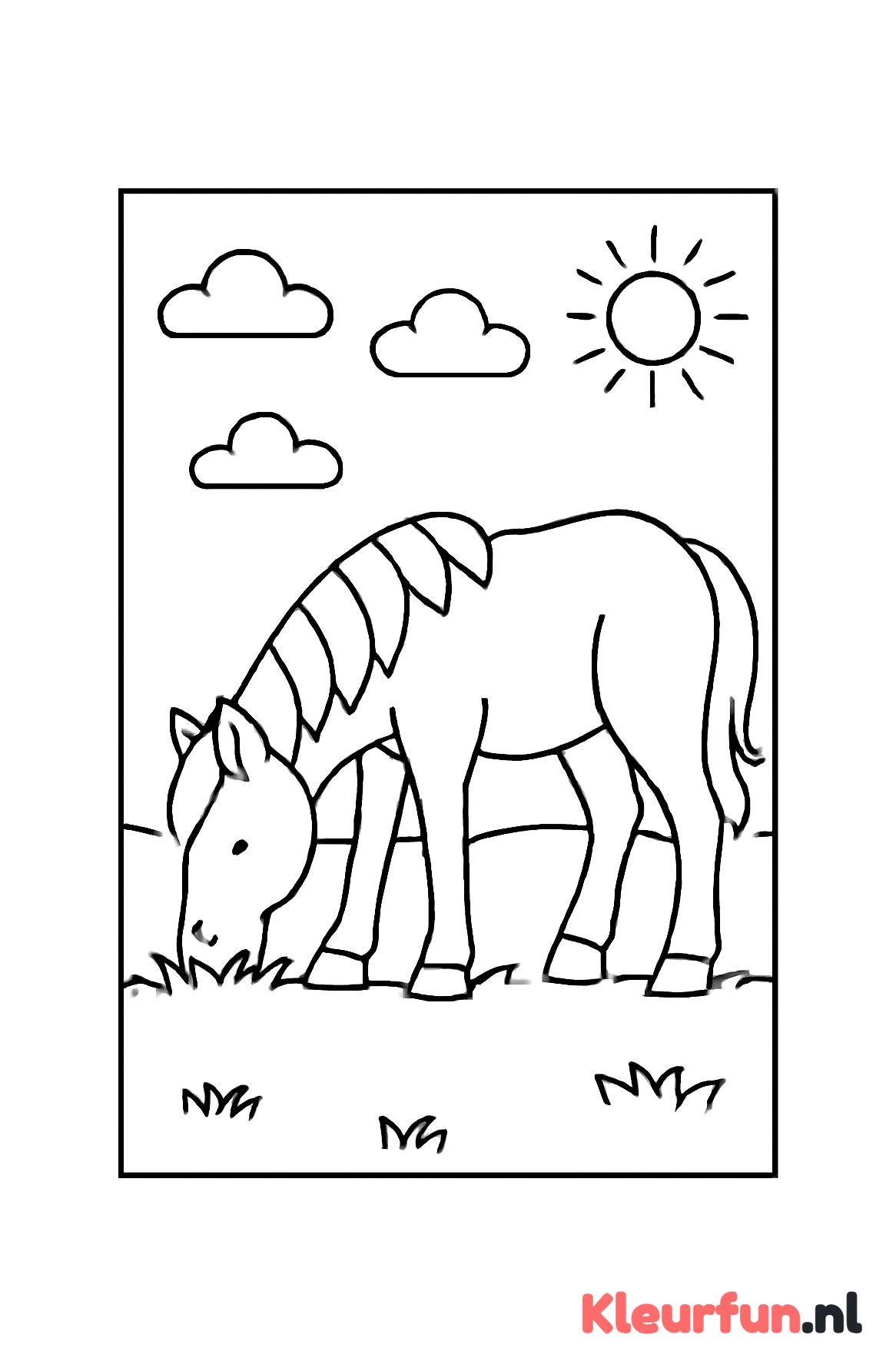 Paard gras etend