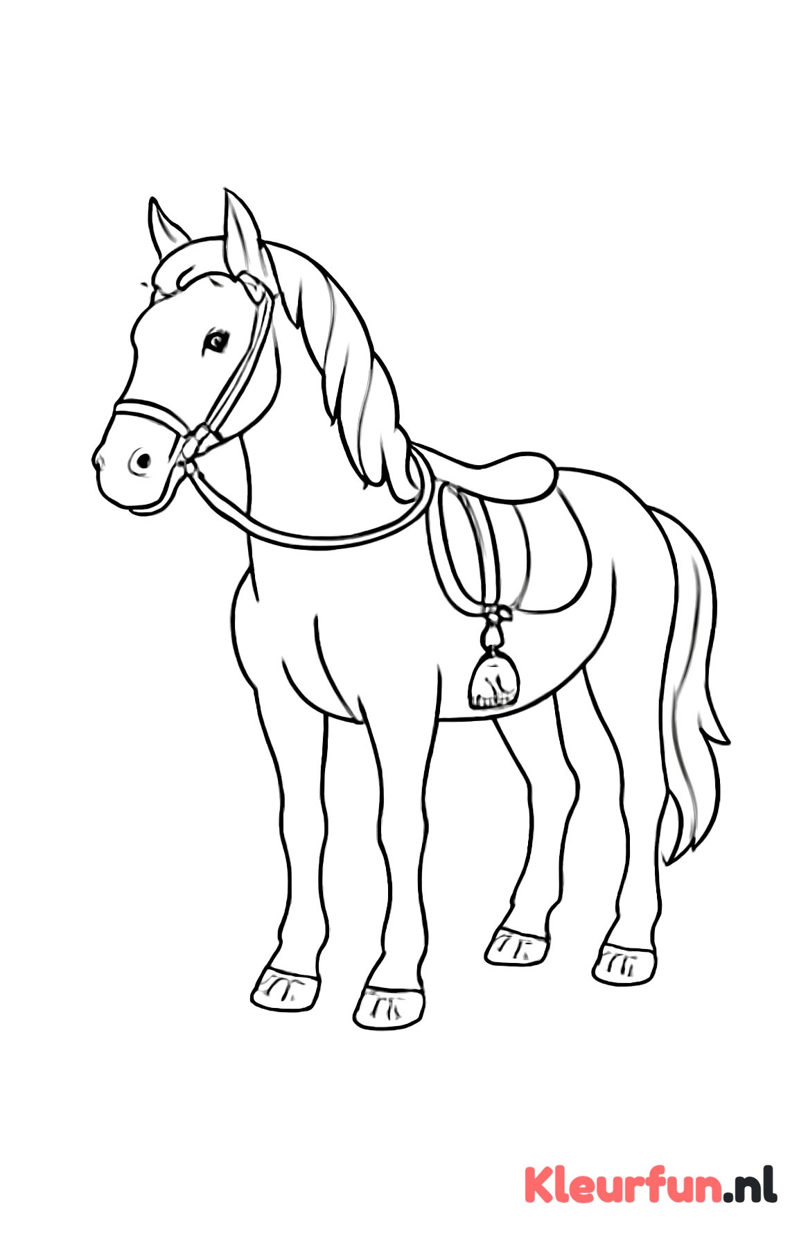 Paard met hoefijzers en paardentrec