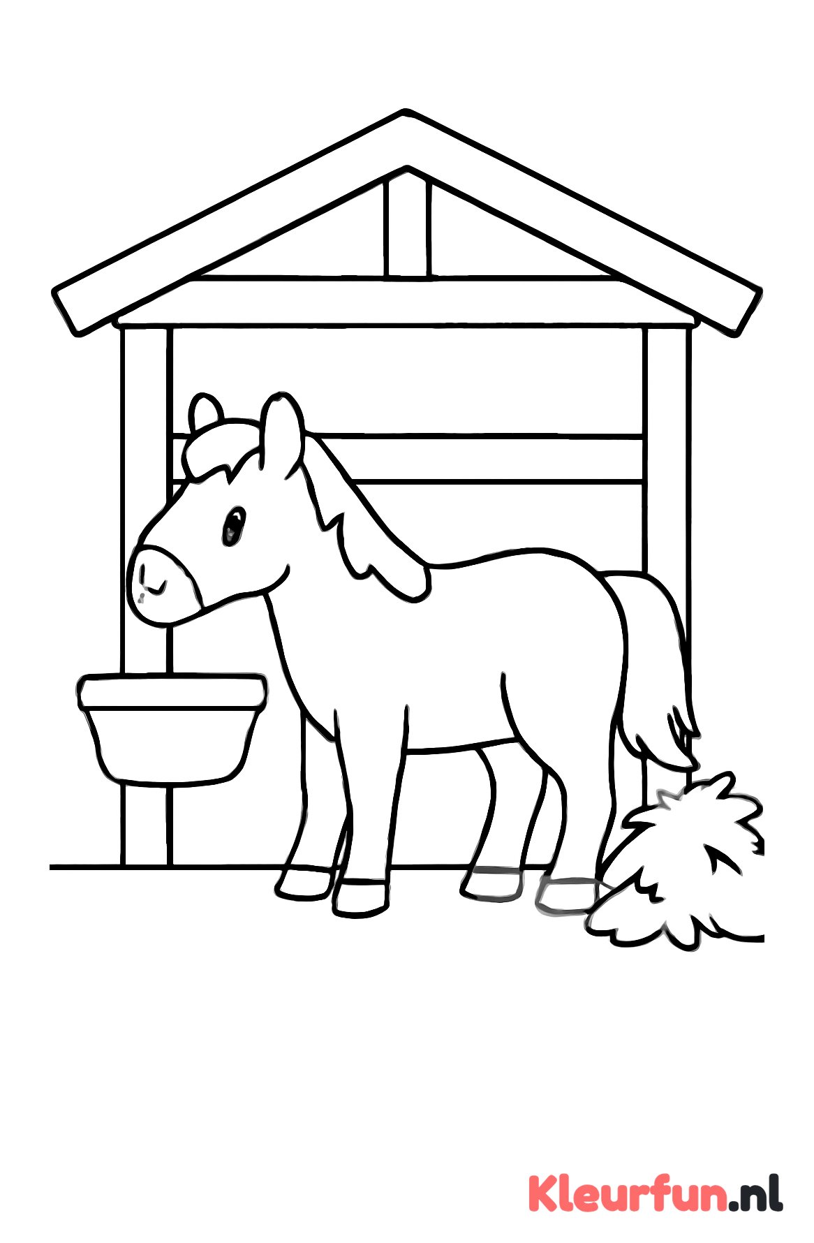 Paard in de stal