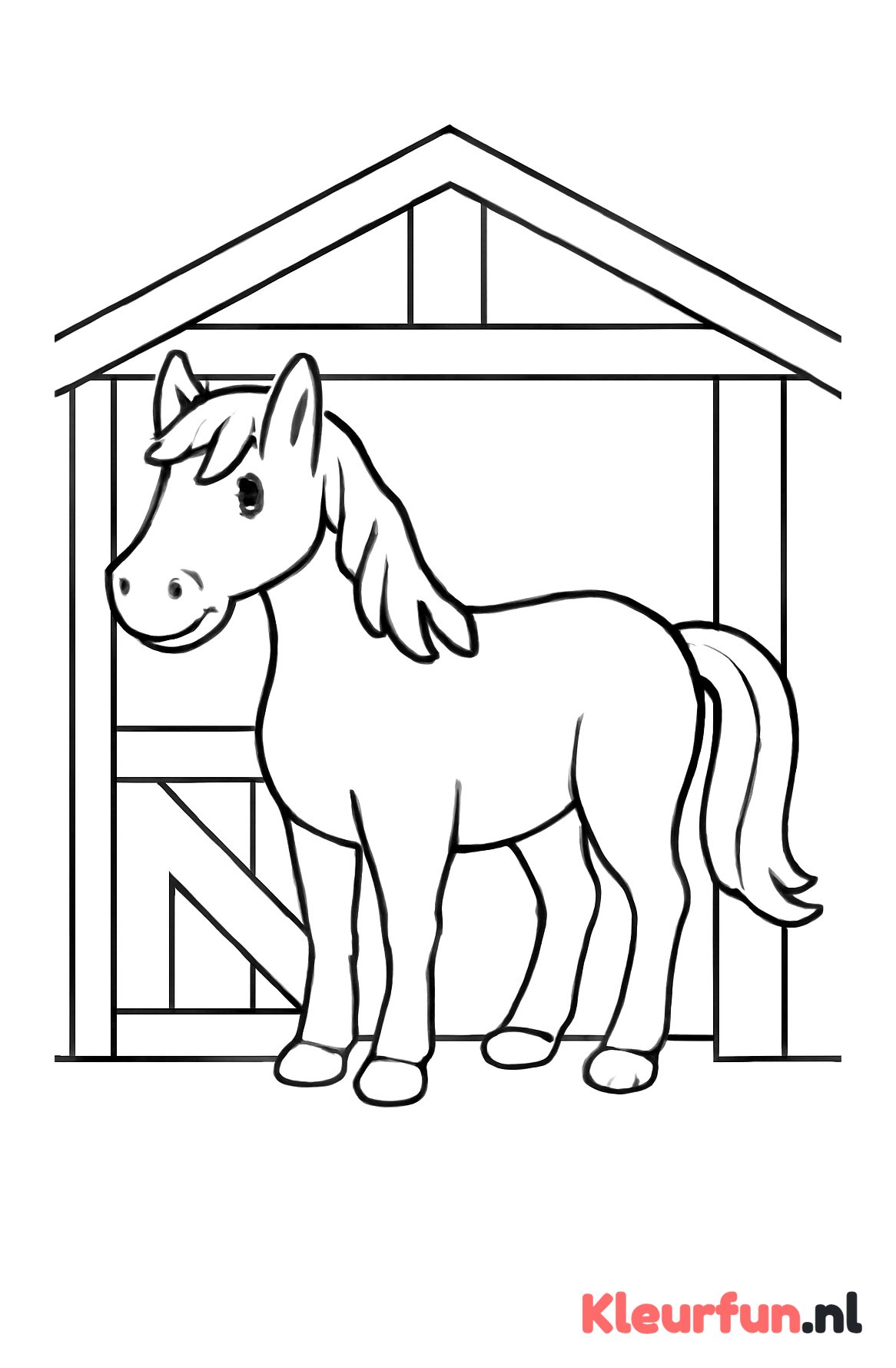 Paard in stal