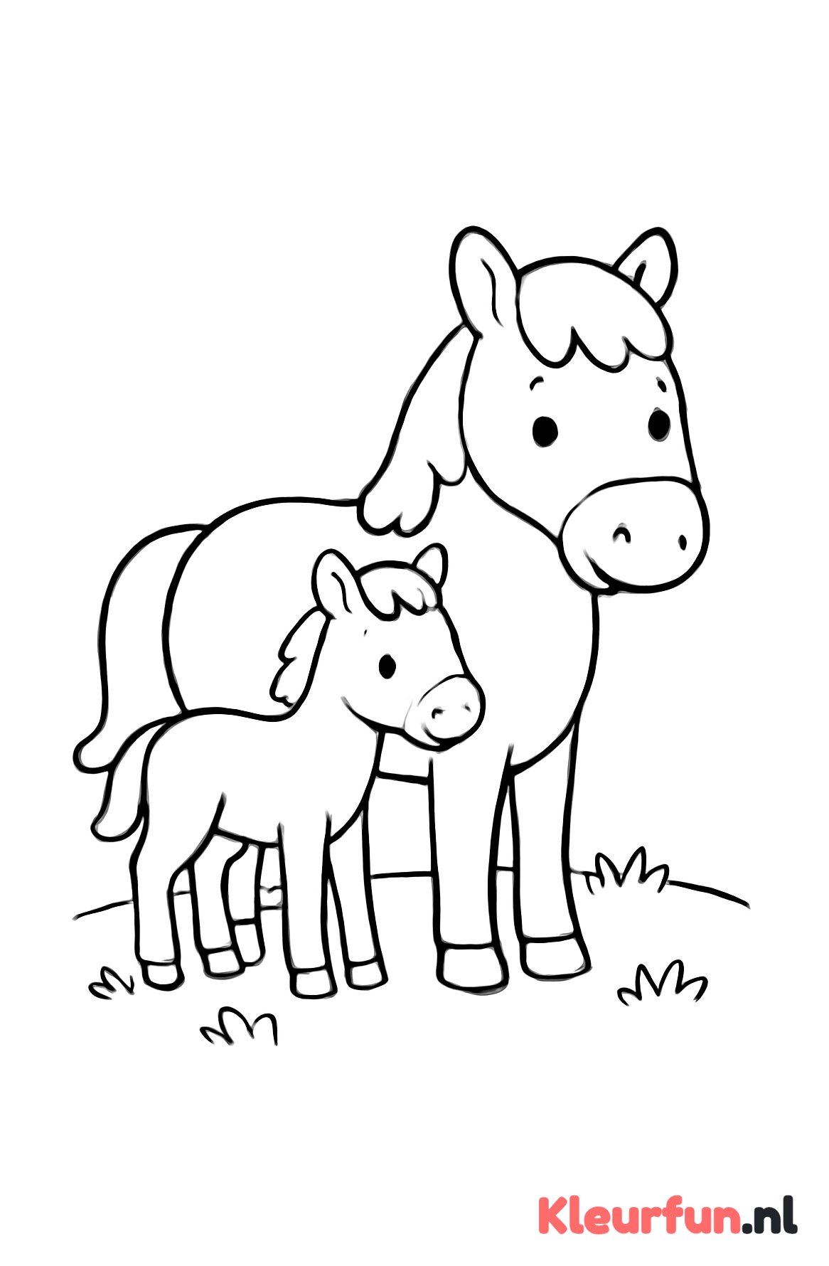 Paard met veulen