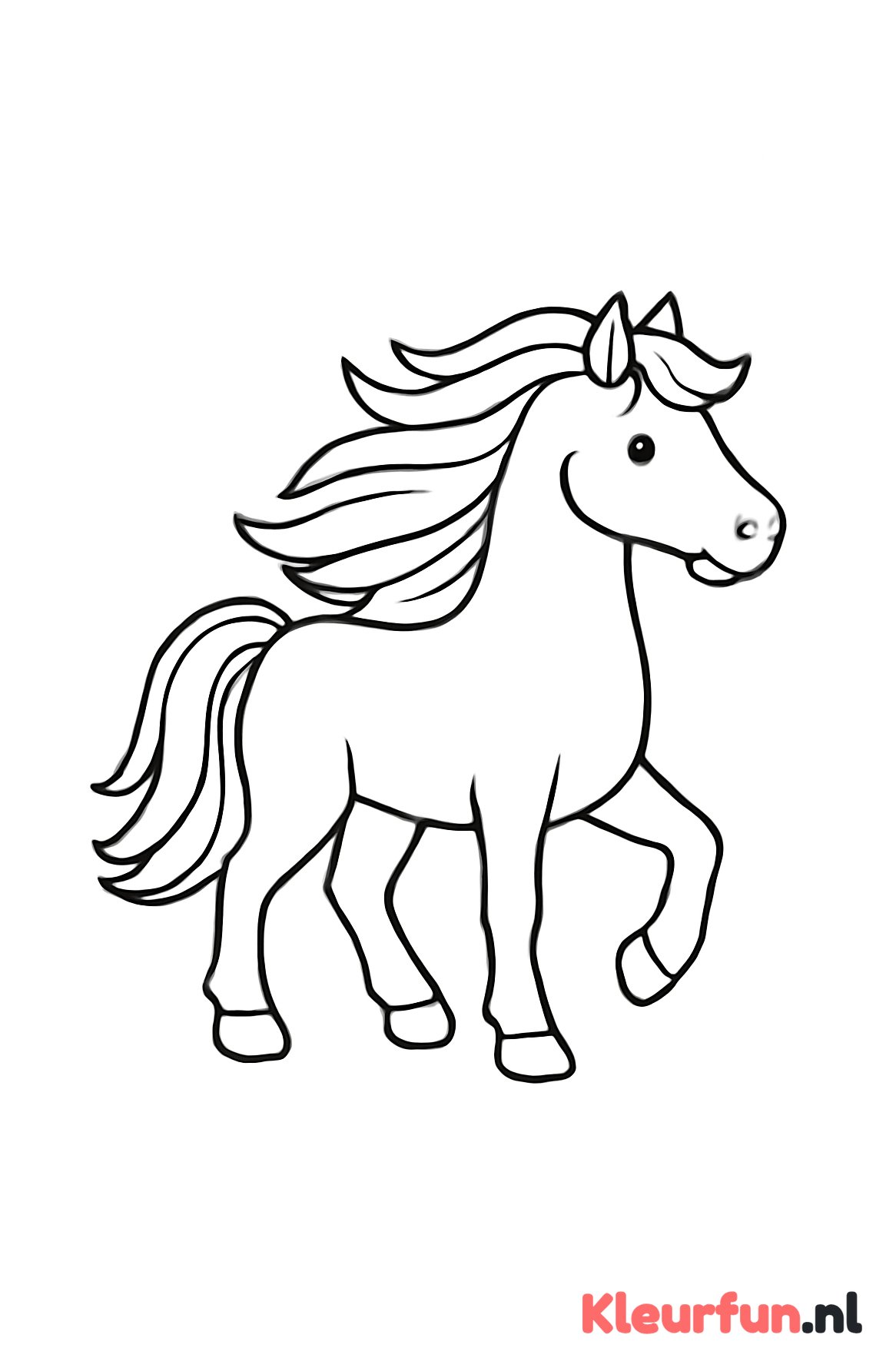 Paard met wapperende manen