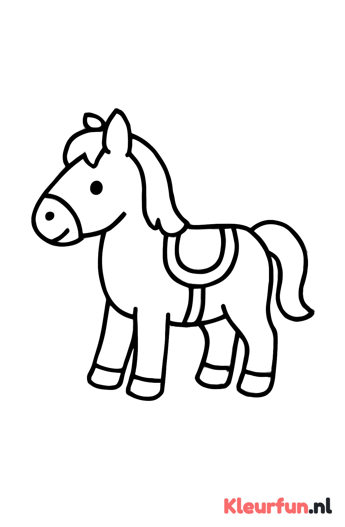 Paard met zadel