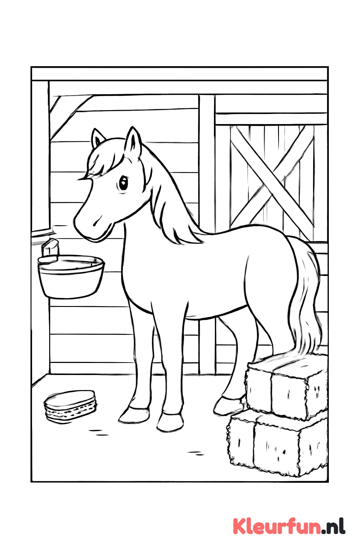 Paard in de stal