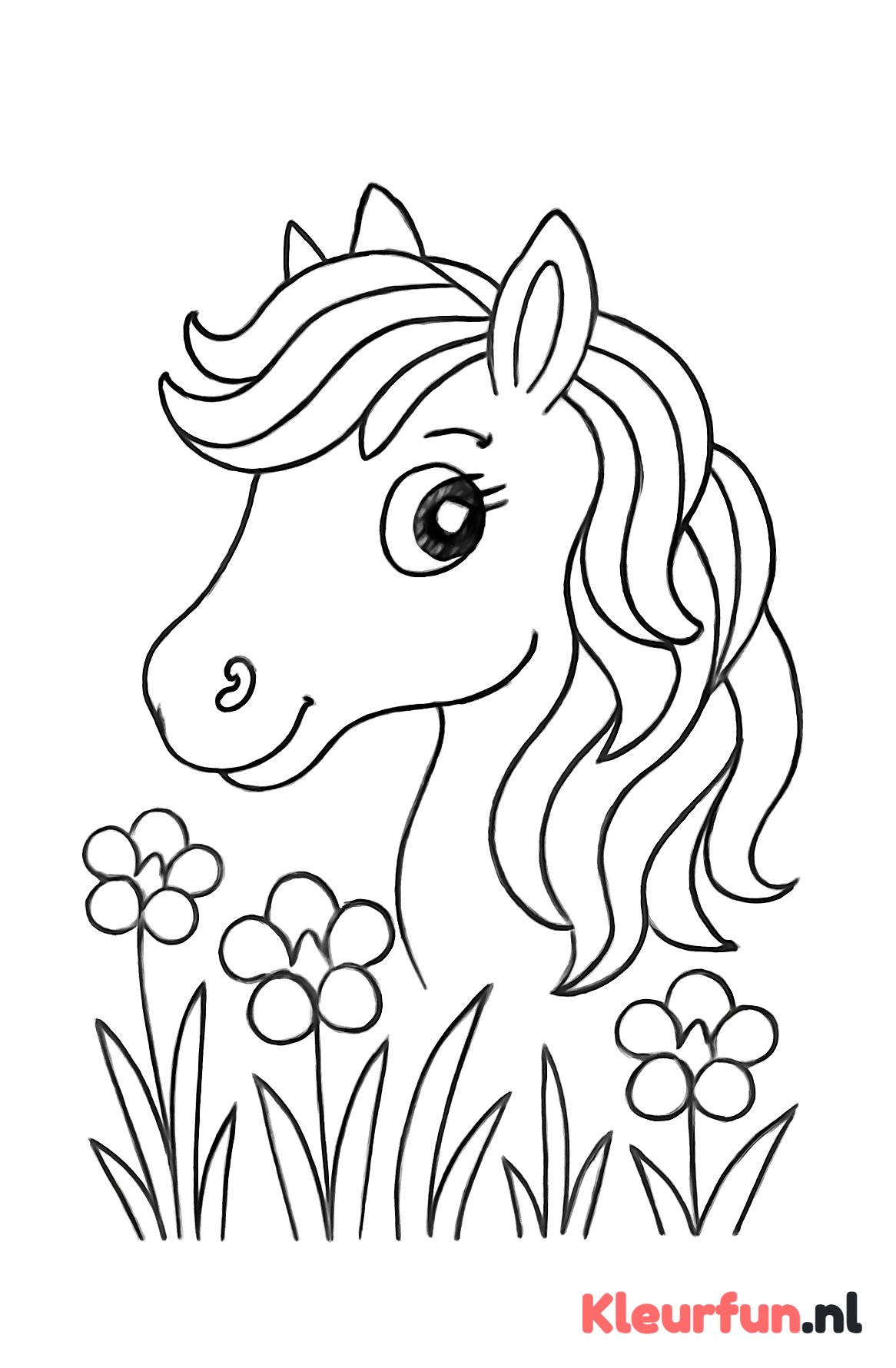 Paardenhoofd met bloemen