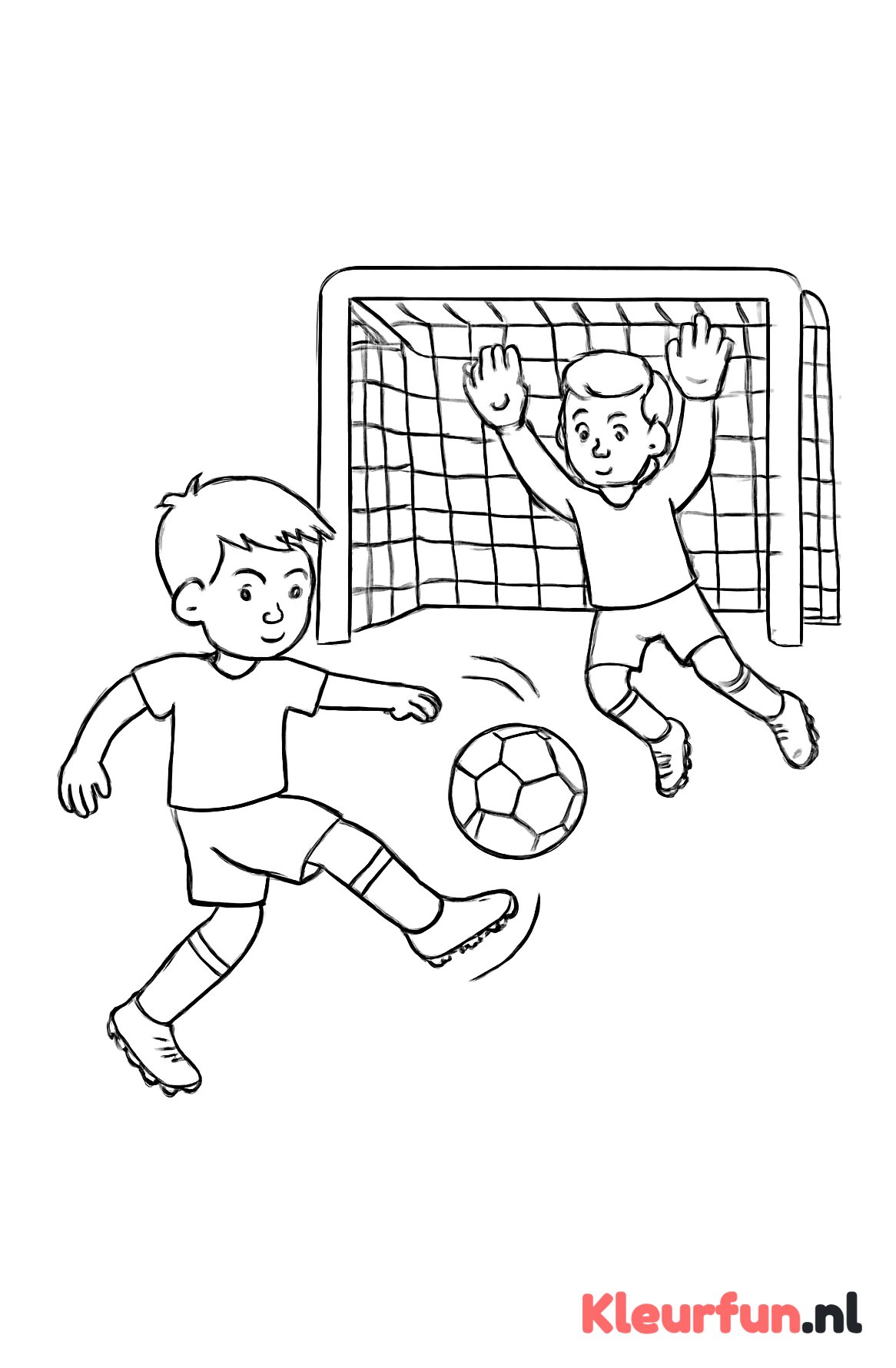 Penalty schot met keeper