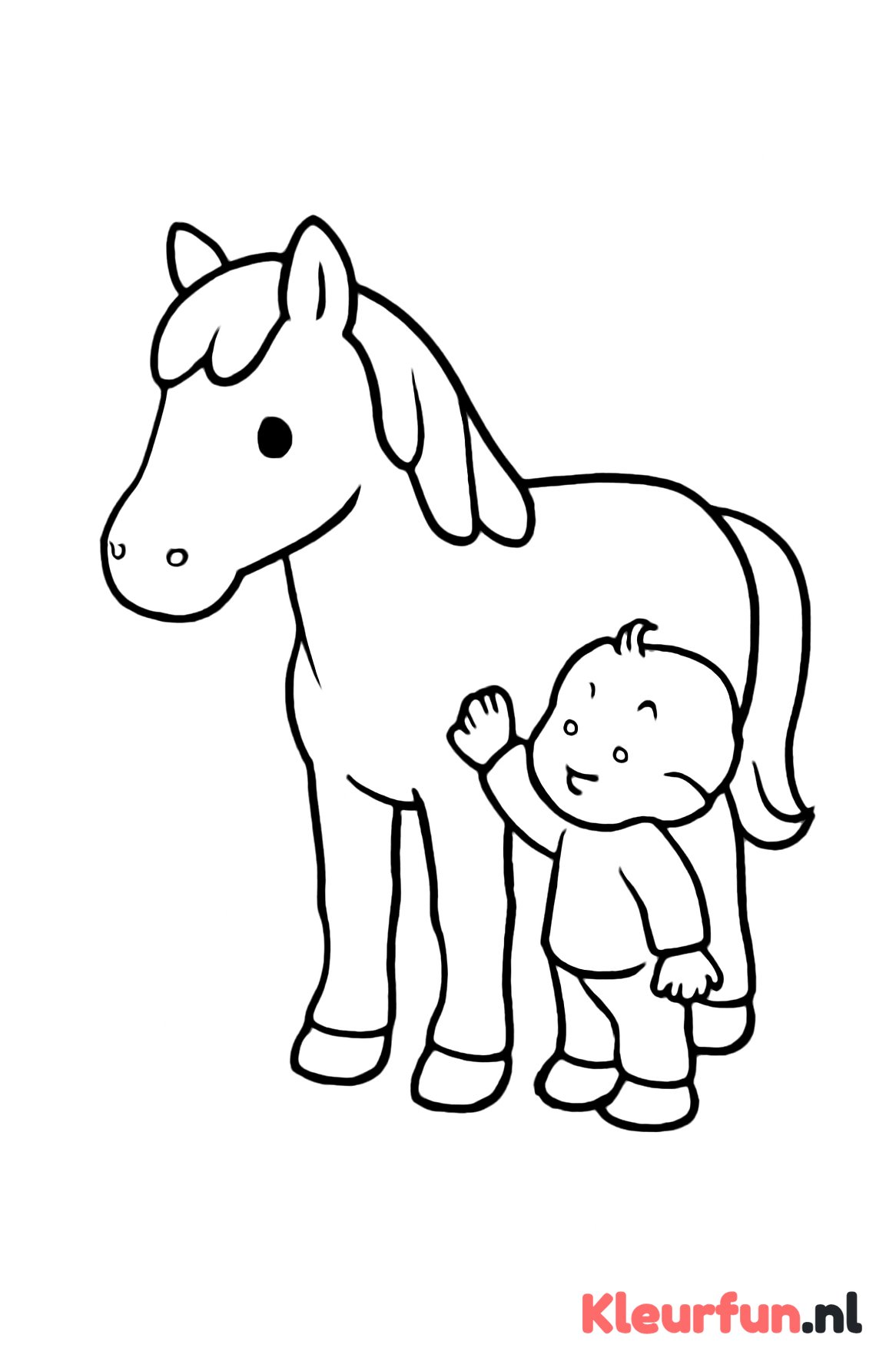 Peuter aait paard