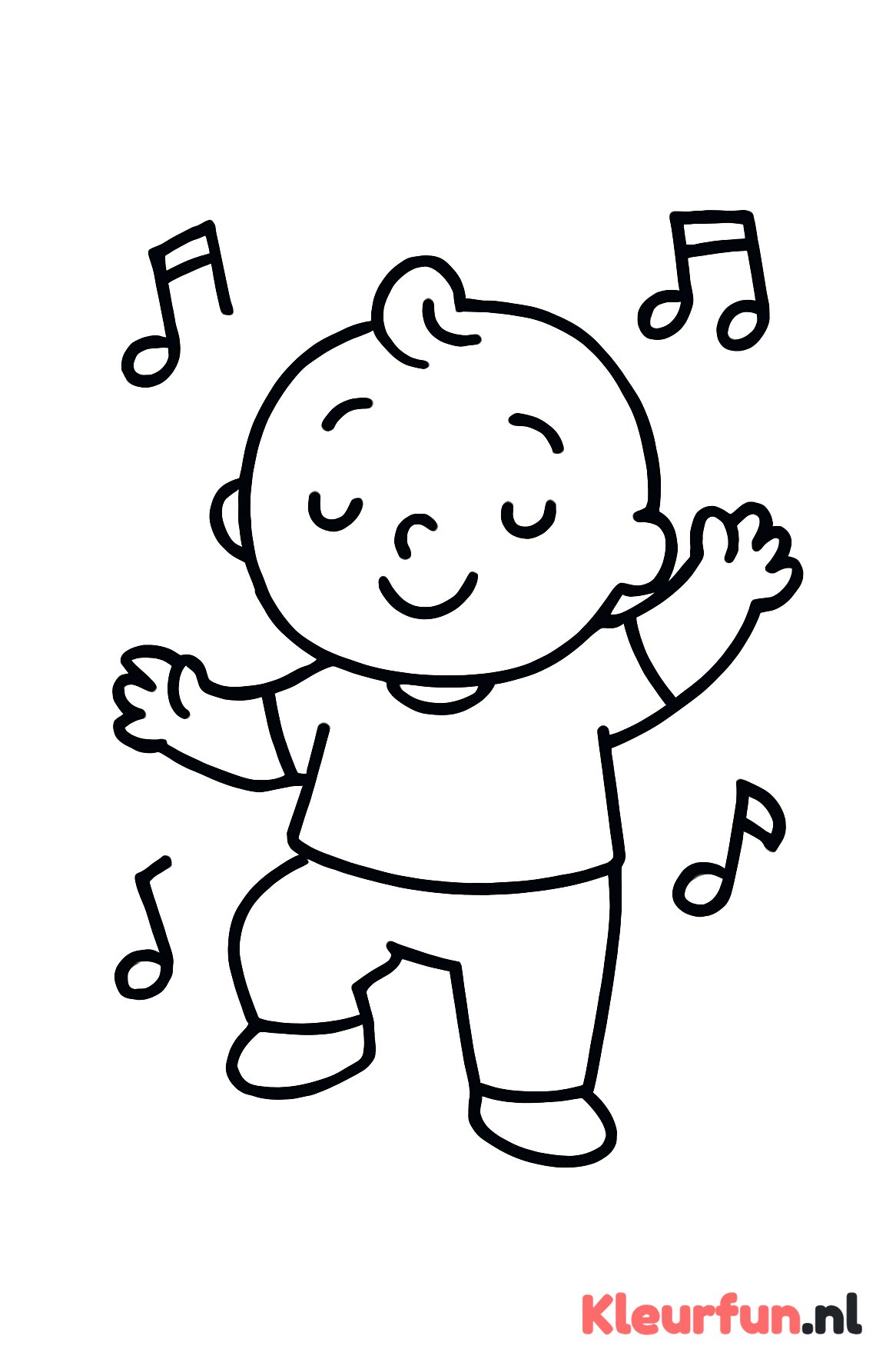 Peuter Dansen met Muzieknoten