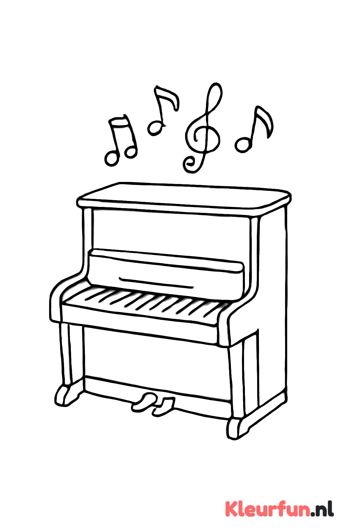 Piano met muzieknoten