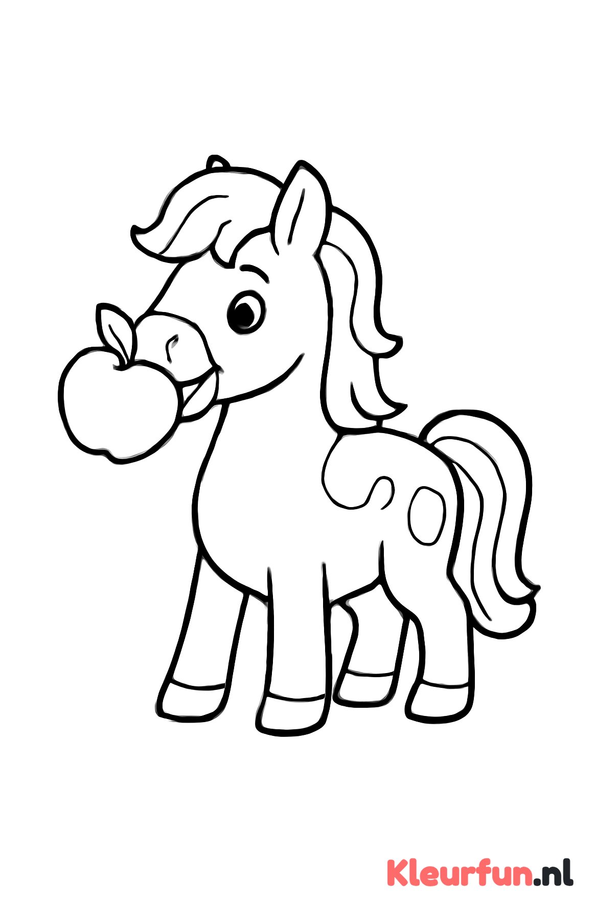Pony eet een appel