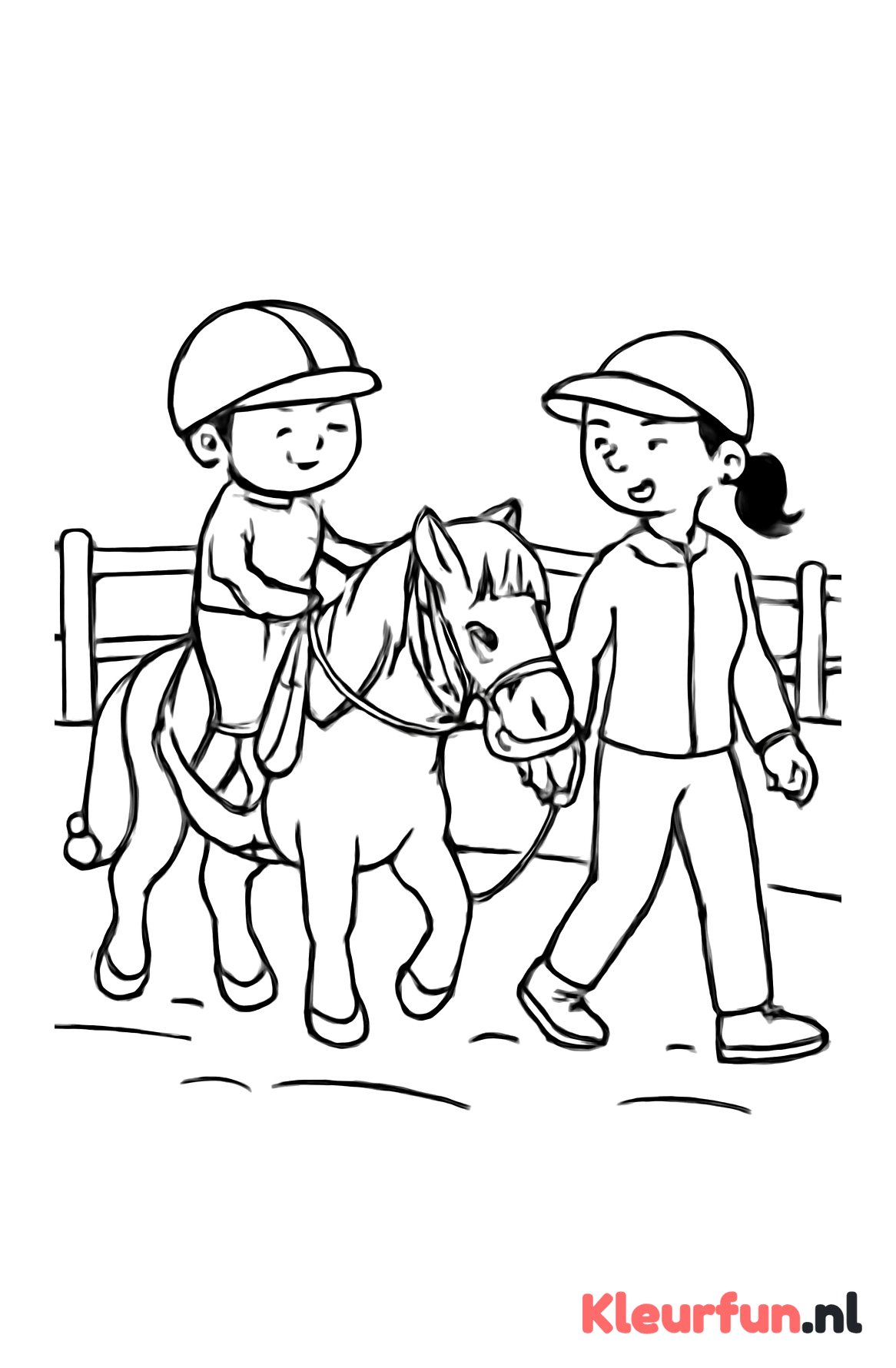 Ponyrijles in de manege
