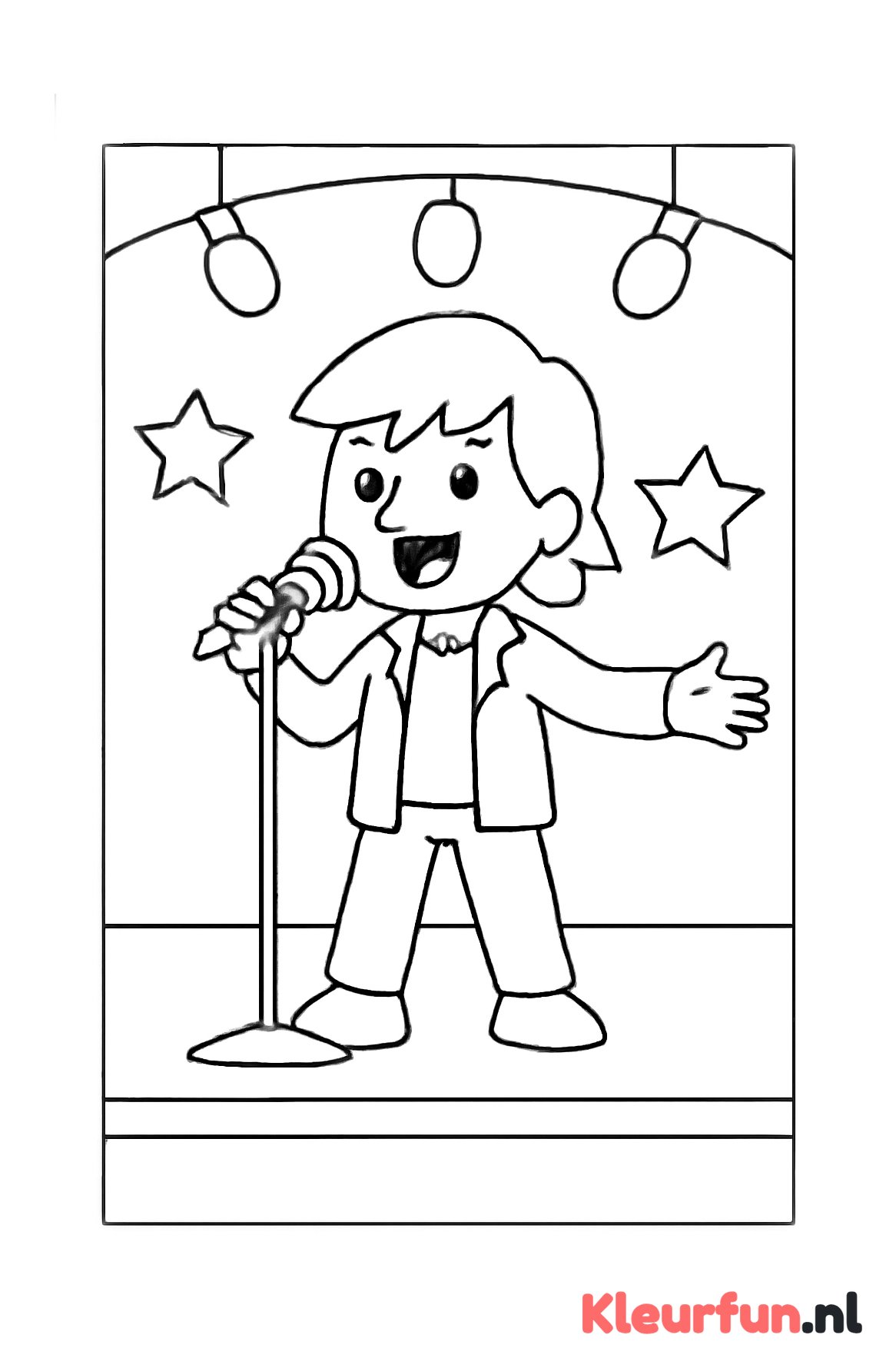 Popartiest die op het podium zingt