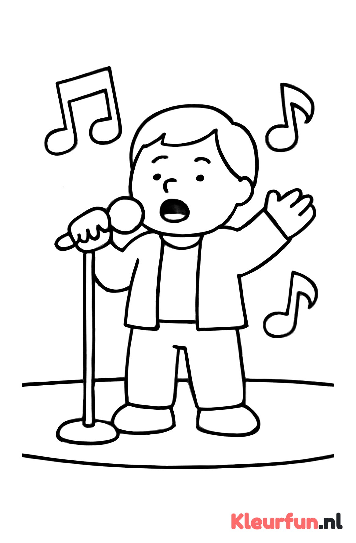 Popartiest zingt met microfoon