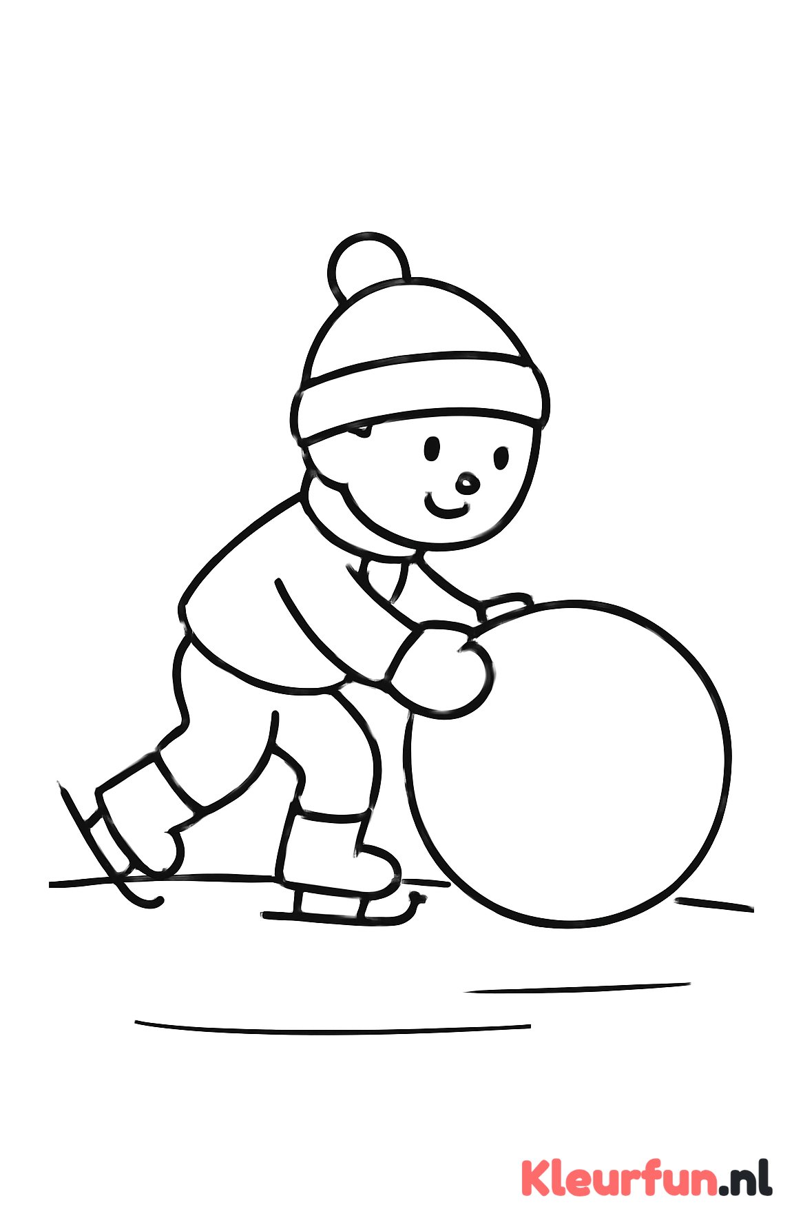 Schaatser met bal op ijs