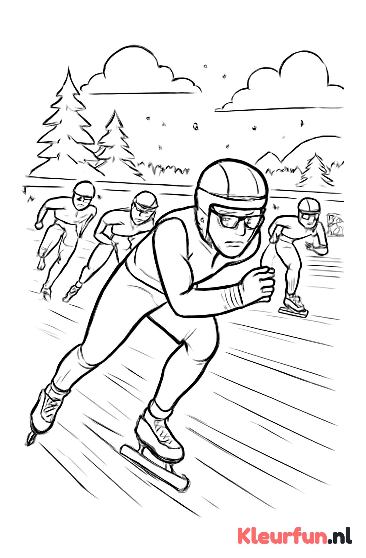 Schaatswedstrijd op de ijsbaan