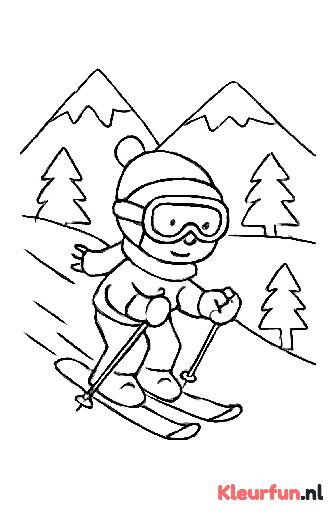 Skiër op de heuvel