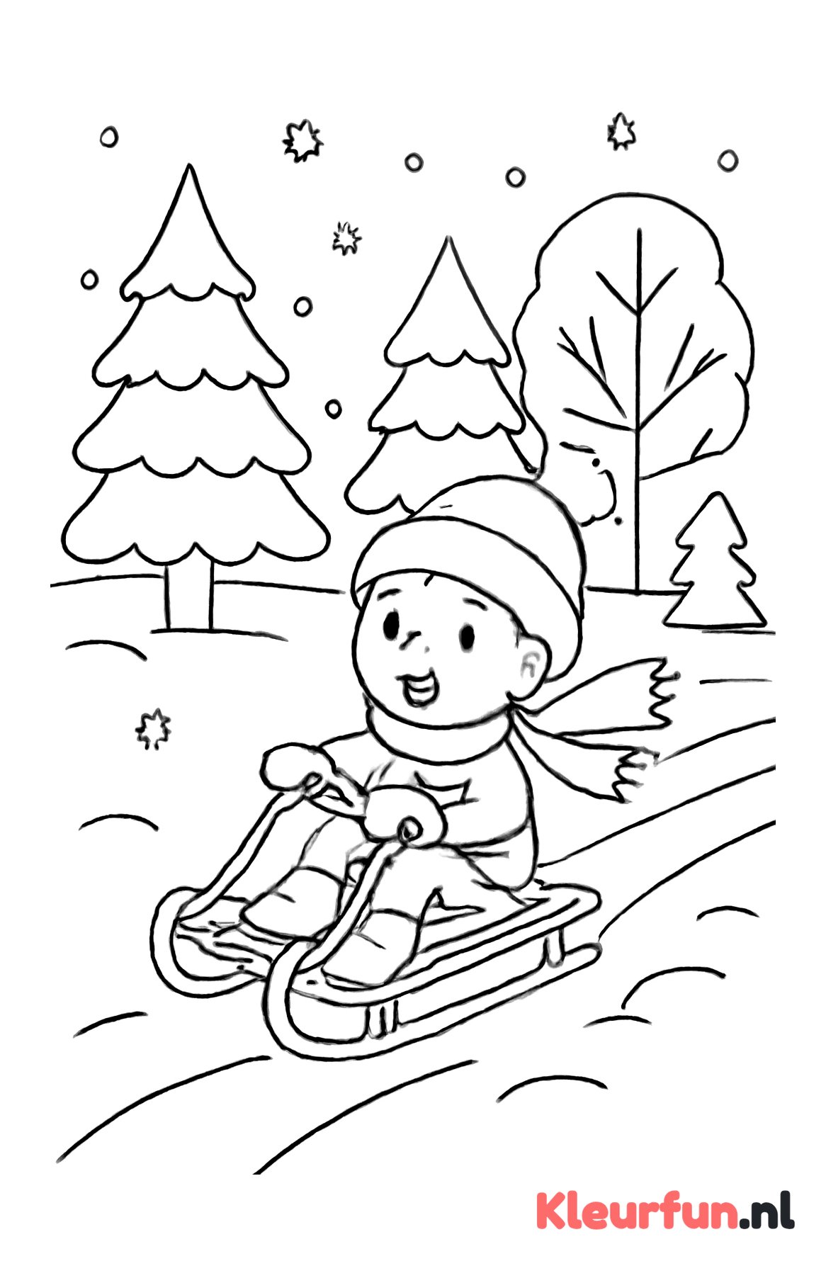 Sleeër in winters bos