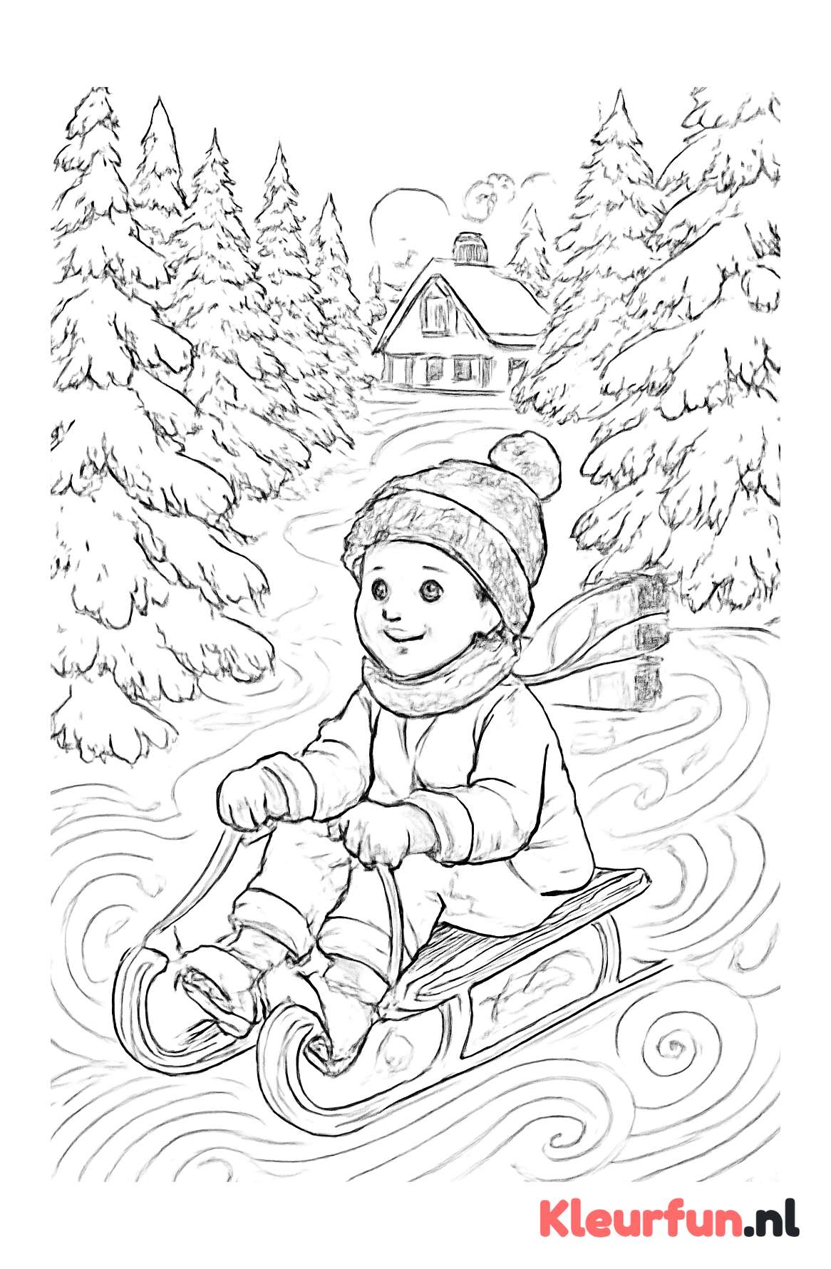 Sleeër in winterbos