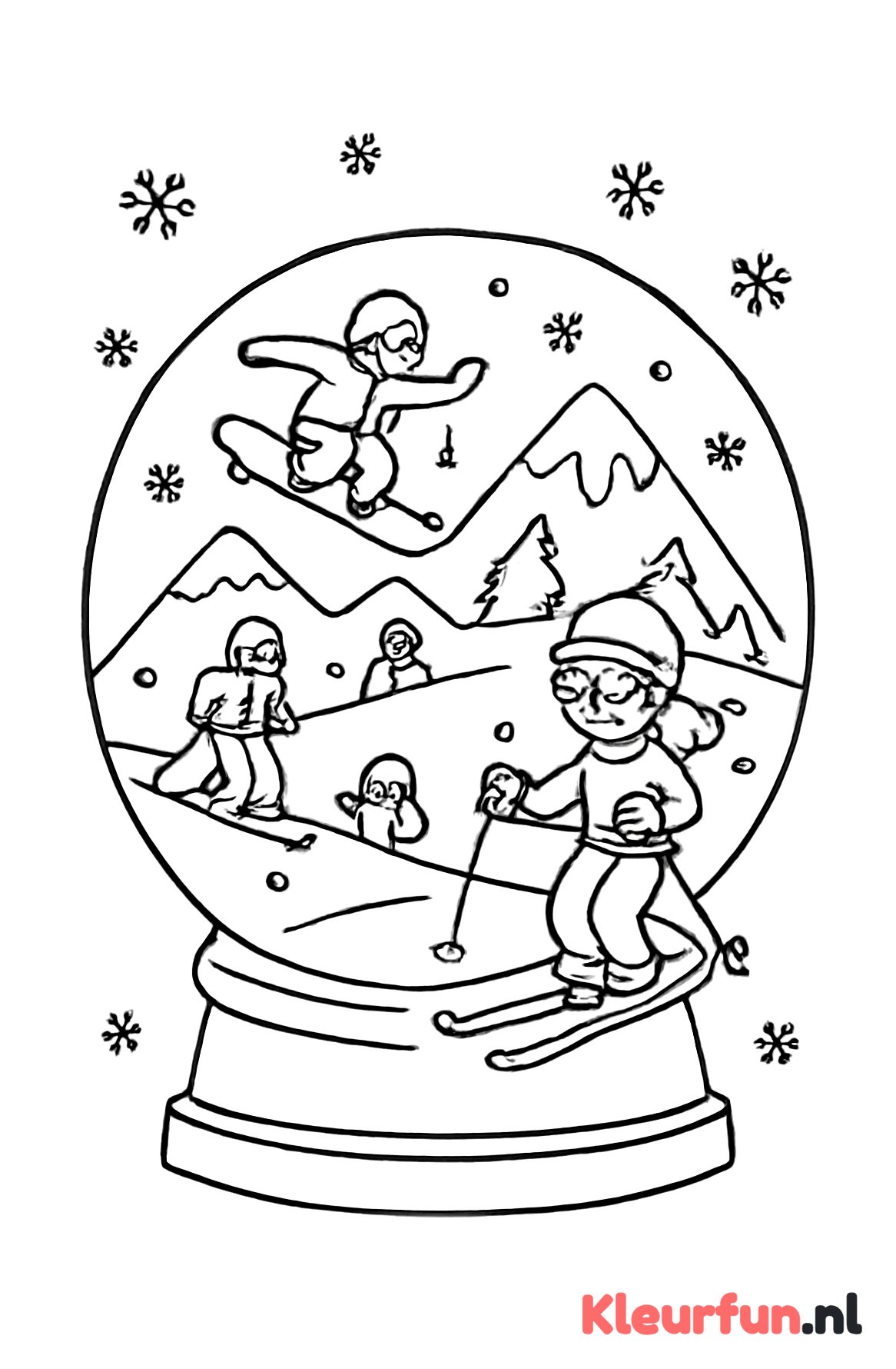 Wintersport in de sneeuwbol