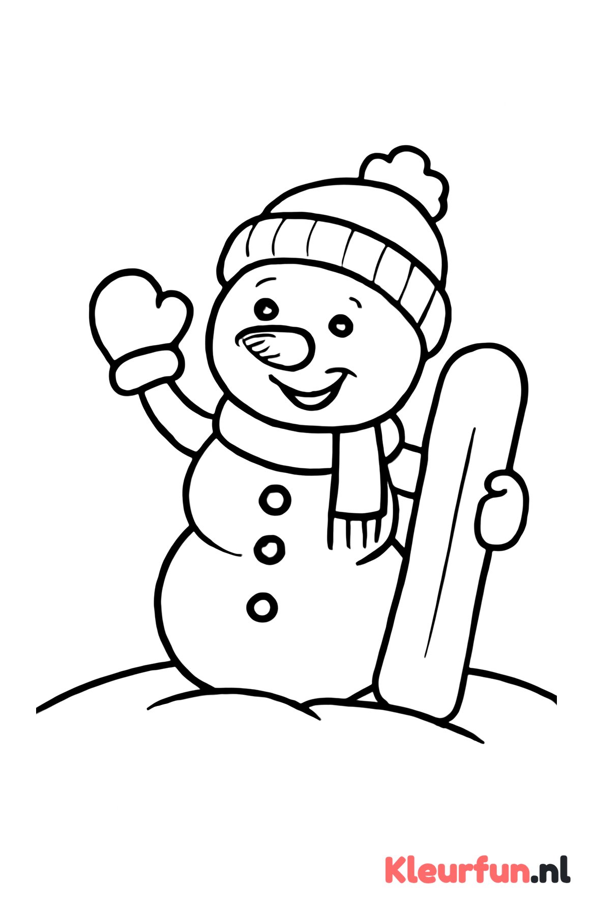 Sneeuwpop met snowboard
